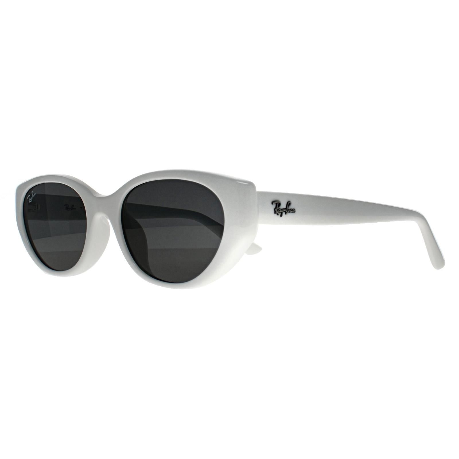 Ray-Ban Oval Polished White Dark Grey RB4457D Bio Based image 2