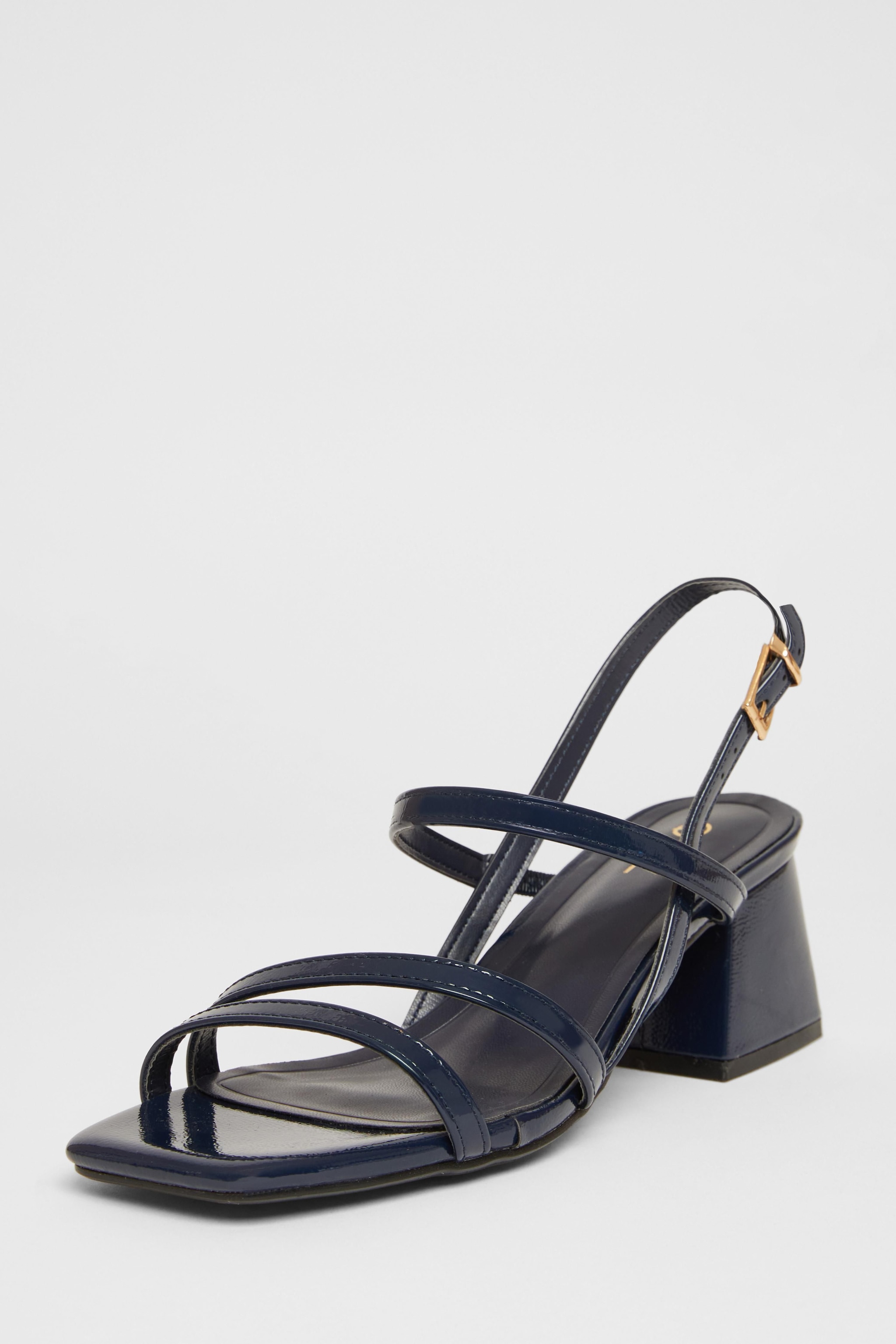 Quiz Navy Sling Back Heeled Sandals image 1