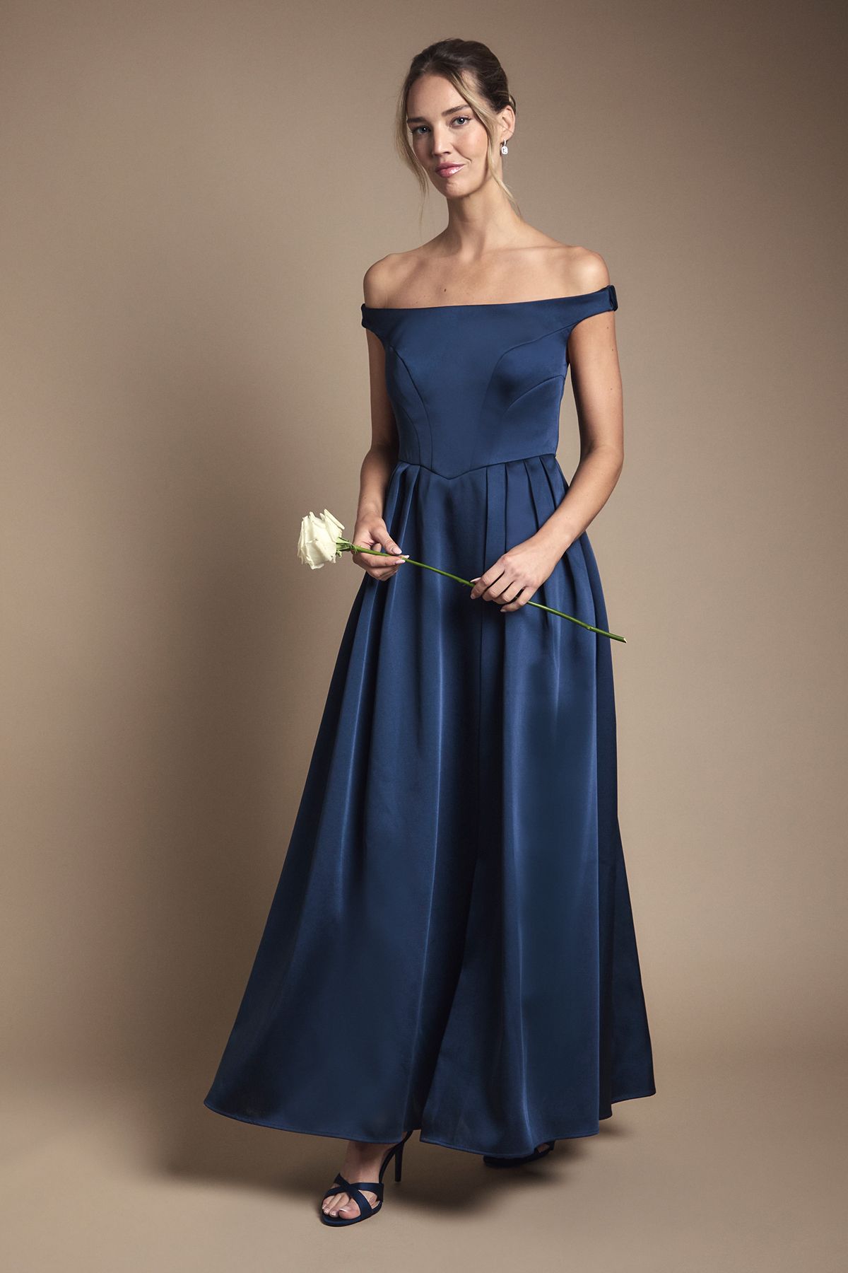 Coast Bandeau Double Layer Skirt Maxi Bridesmaid Dress Navy