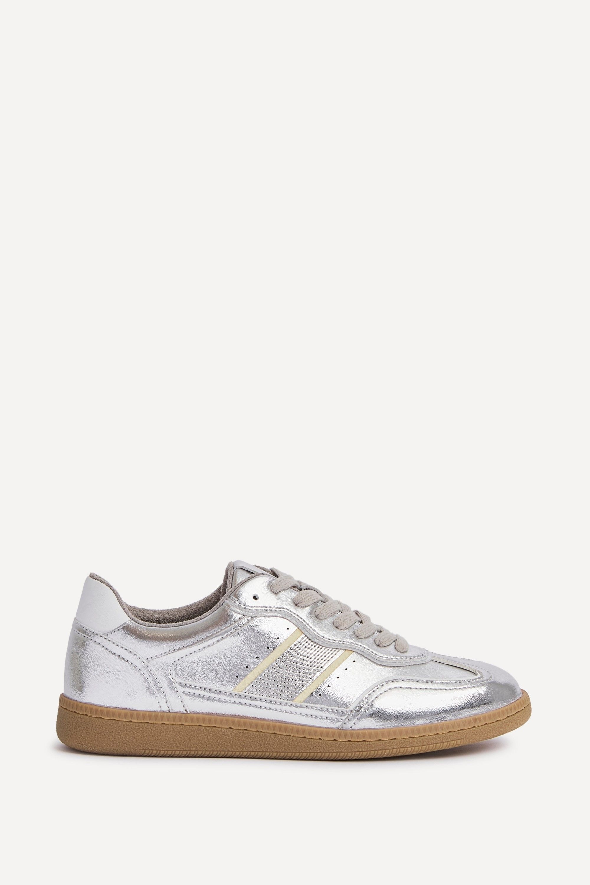 Linzi Vortex Silver Retro Style Trainers image 1
