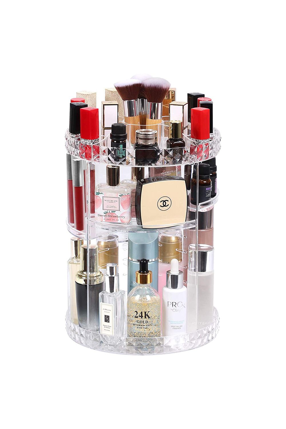 Living and Home 360 Roating Cosmetic Organizer Transparent Acrylic Rotating Multifunctional Makeup Organizer image 2