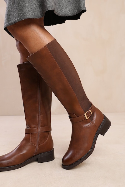 Where's That From 'Bode' Knee High Boots With Buckle Detail