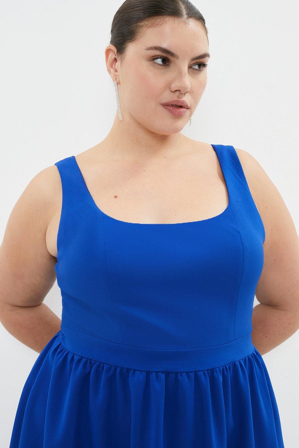 Coast Plus Size Premium Panelled Bodice Midi Dress Cobalt image 2