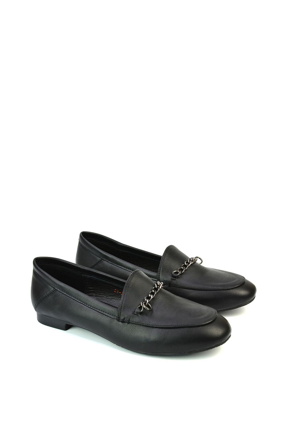 XY London 'Tessah' Chain Detail Flat Heel Slip On Loafers image 3