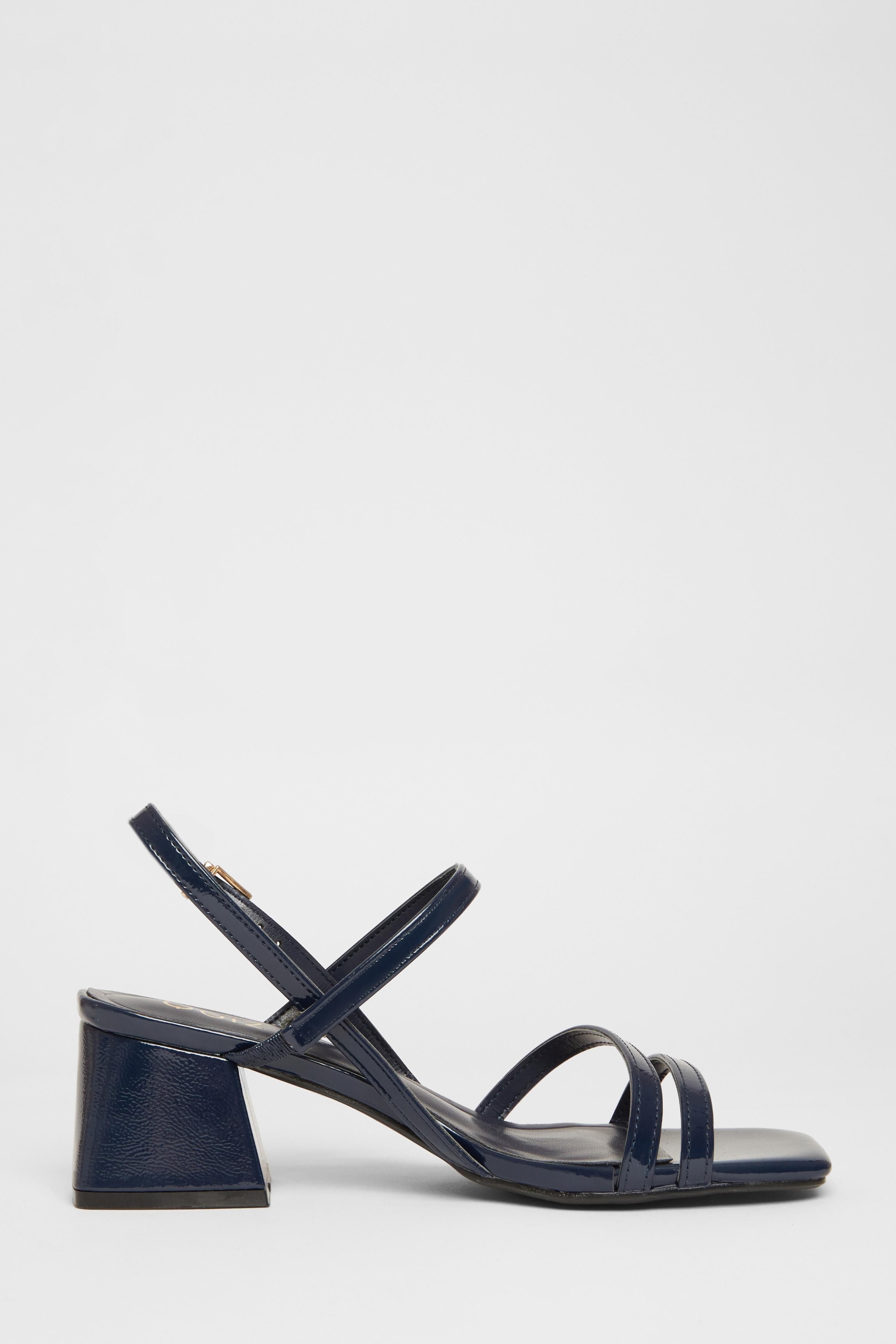 Quiz Navy Sling Back Heeled Sandals image 5