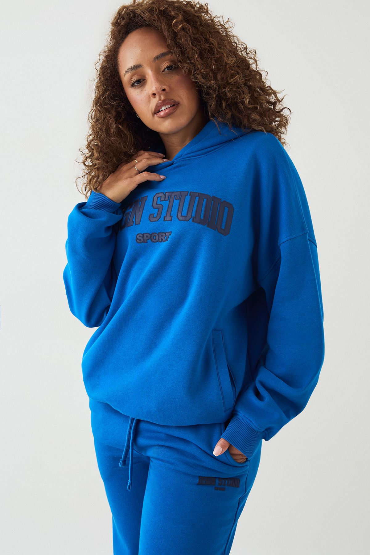 DSGN Studio DSGN Studio Oversized Hooded Tracksuit Cobalt image 3