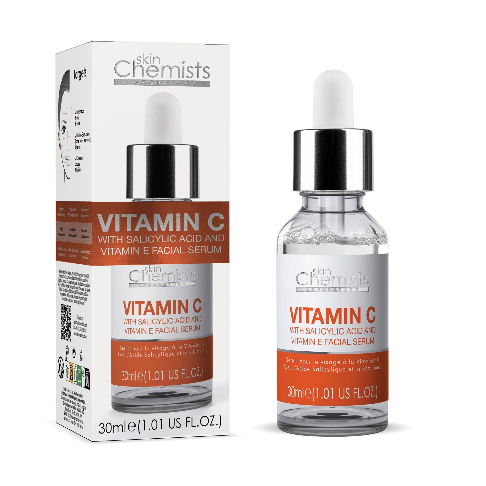 skinChemists professional Anti-Ageing Vitamin C Salicylic Acid Facial Serum 30ml x 2 Duo Pack image 3