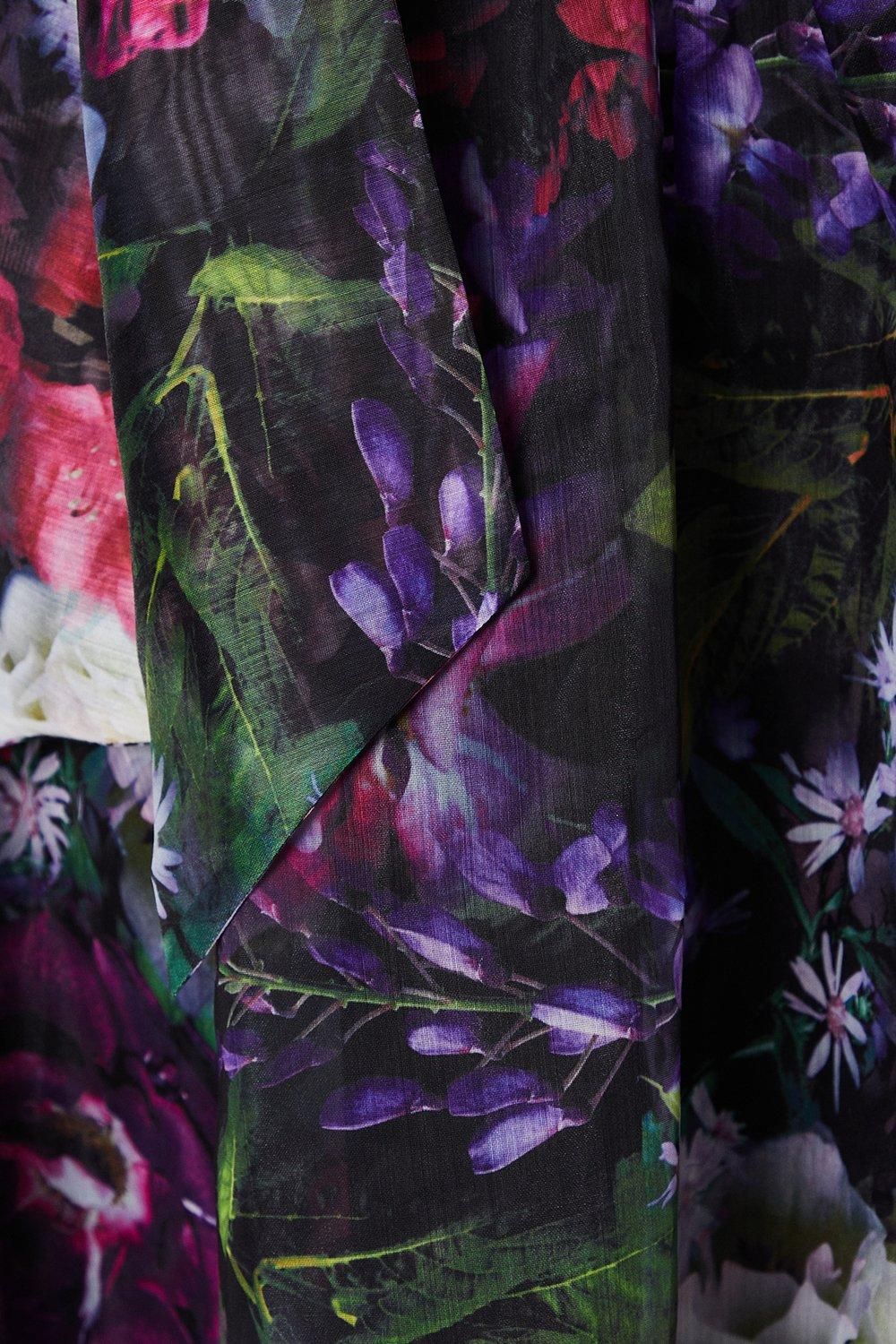 Coast Printed Organza Notch Neck Midi Wedding Guest Dress Multi image 5