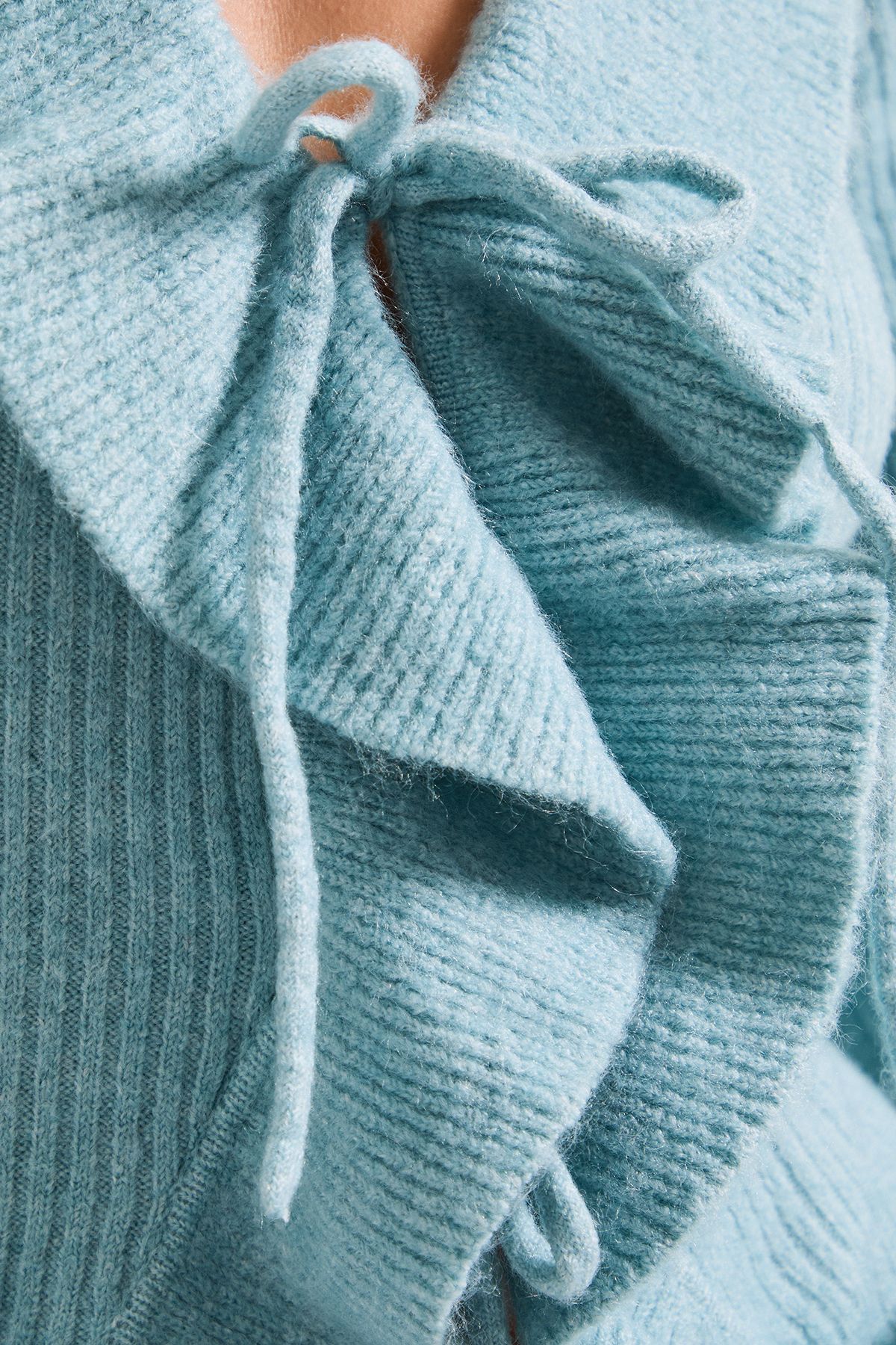 Dorothy Perkins Petite Ruffle Tie Front Cardigan Pale Blue image 5