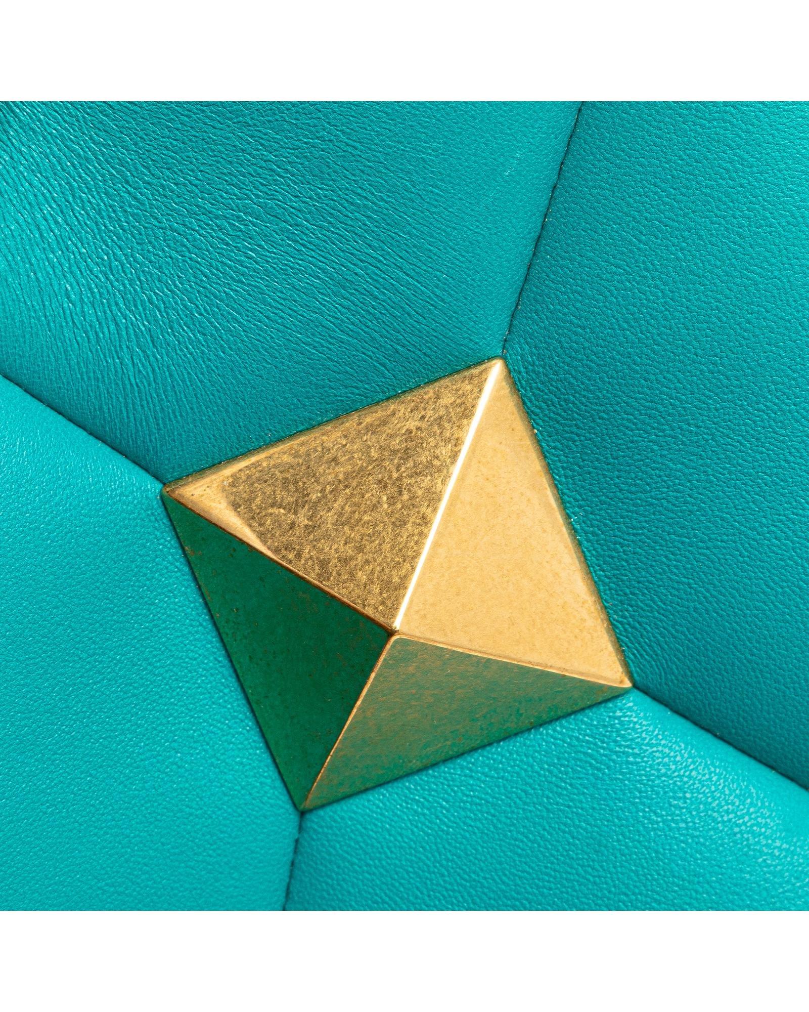 Valentino Preloved Top Handle Leather Handbag Wo - Blue Satchel image 11