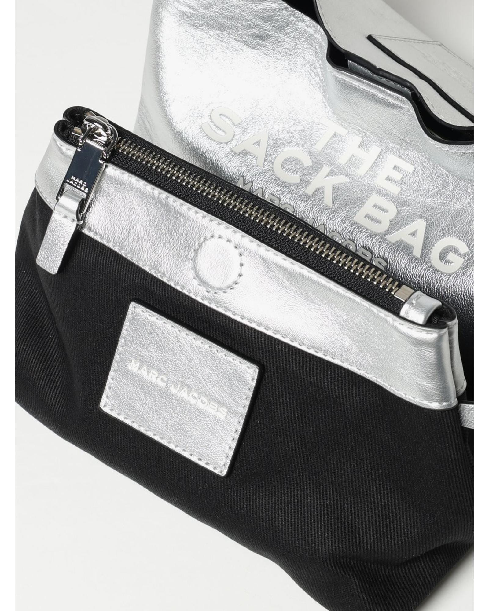 Marc Jacobs Sack Bag Metallic Leather Handbag Wo - Silver image 3