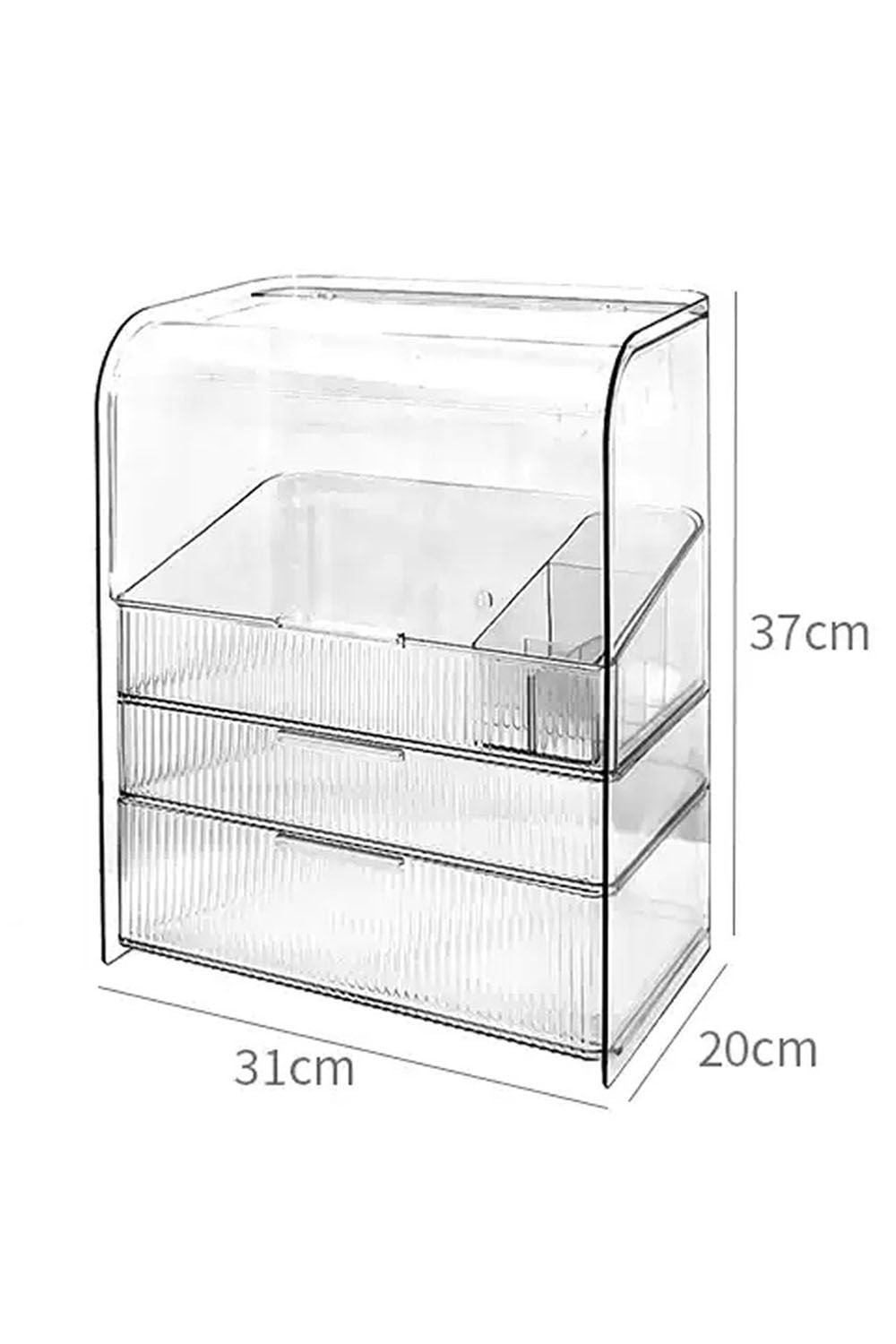 Living and Home Large Waterproof Acrylic Makeup Organizer Storage Box Skincare Display Case For Bedroom image 6