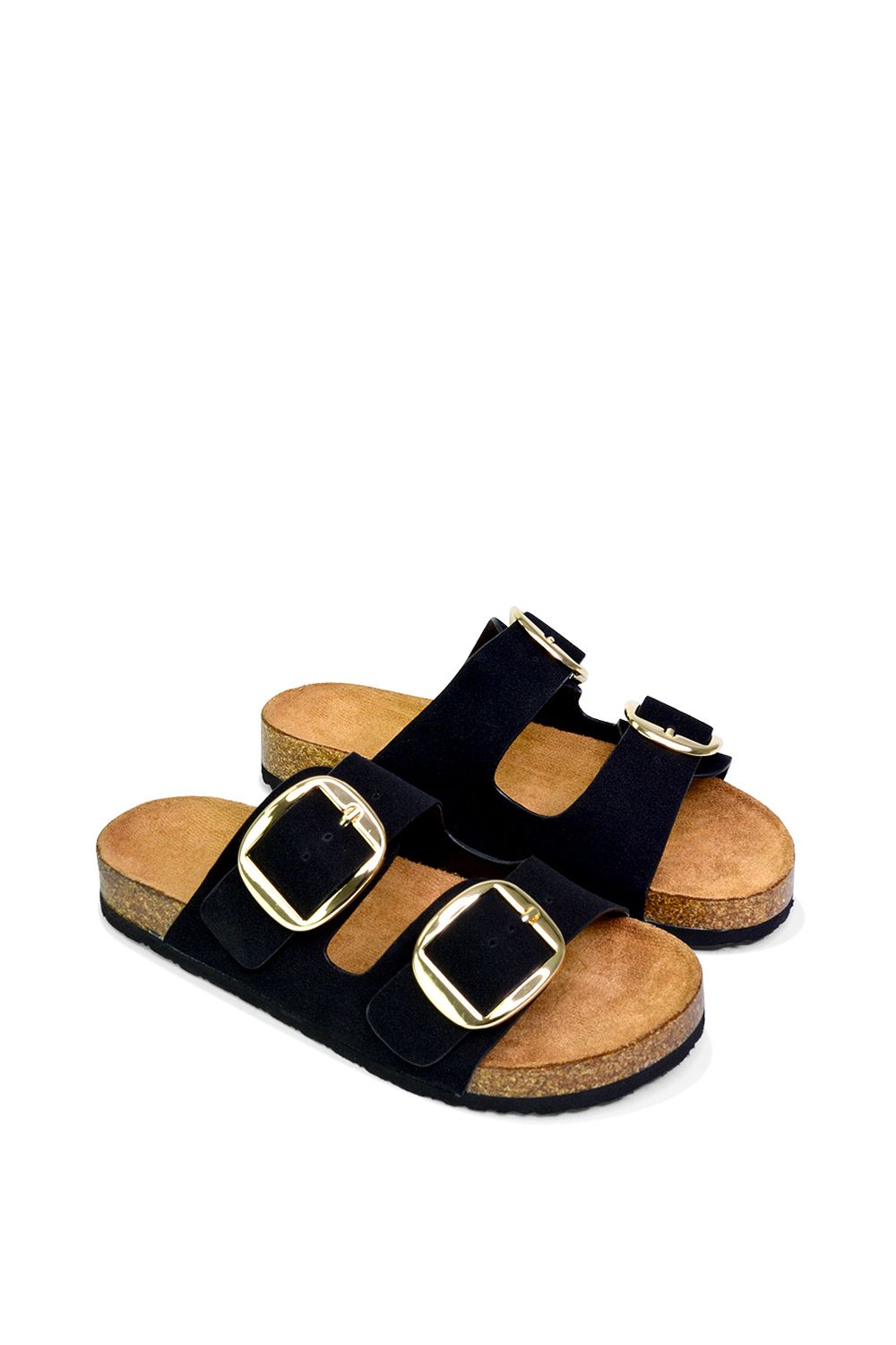 XY London 'Dolly' Slip On Slider Double Buckle Flat Sandals image 3