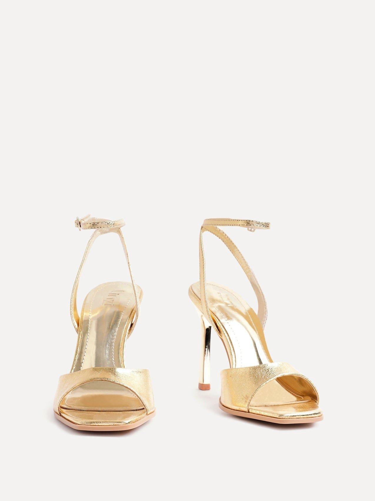 Linzi Jazz Gold Faux Leather Stiletto High Heels image 3