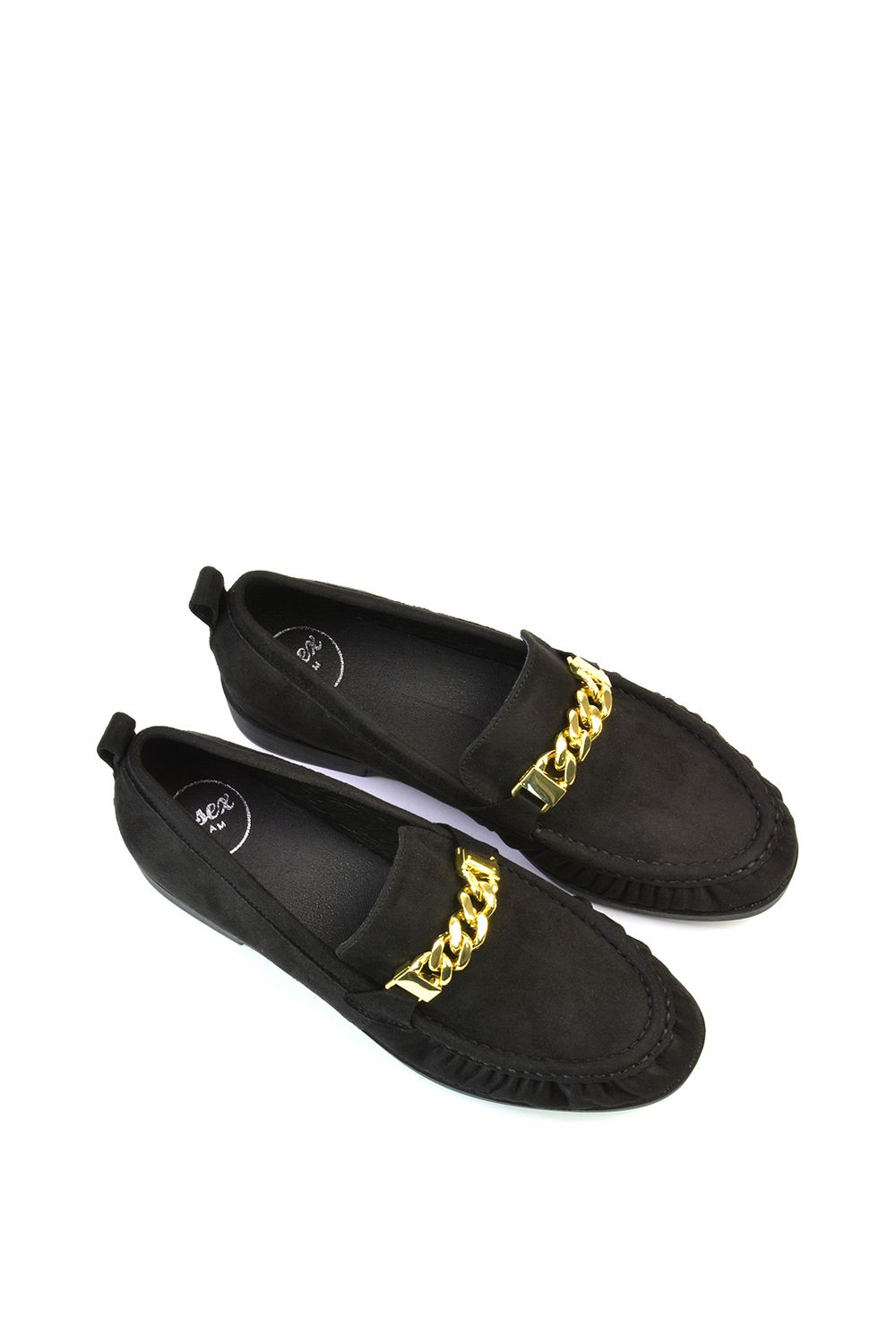 XY London 'Heidi' Chain Detail Ruched Loafer Back to School Shoes image 3