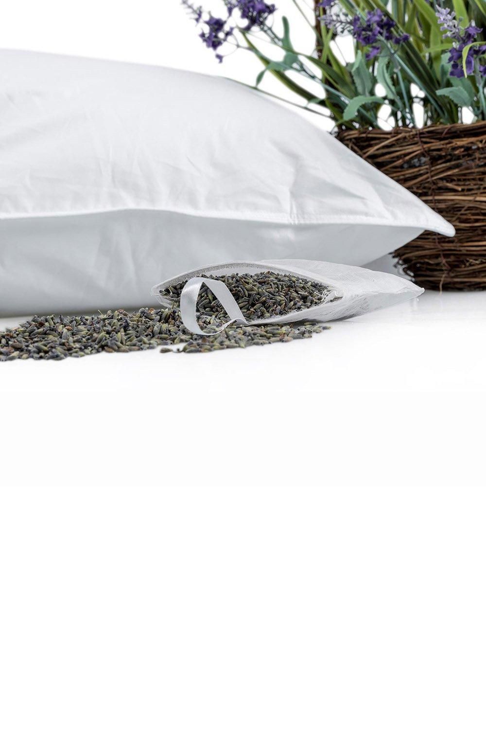 Homescapes Goose Feather & Down Lavender Pillow Dried Lavender Insert Extra Fill image 6