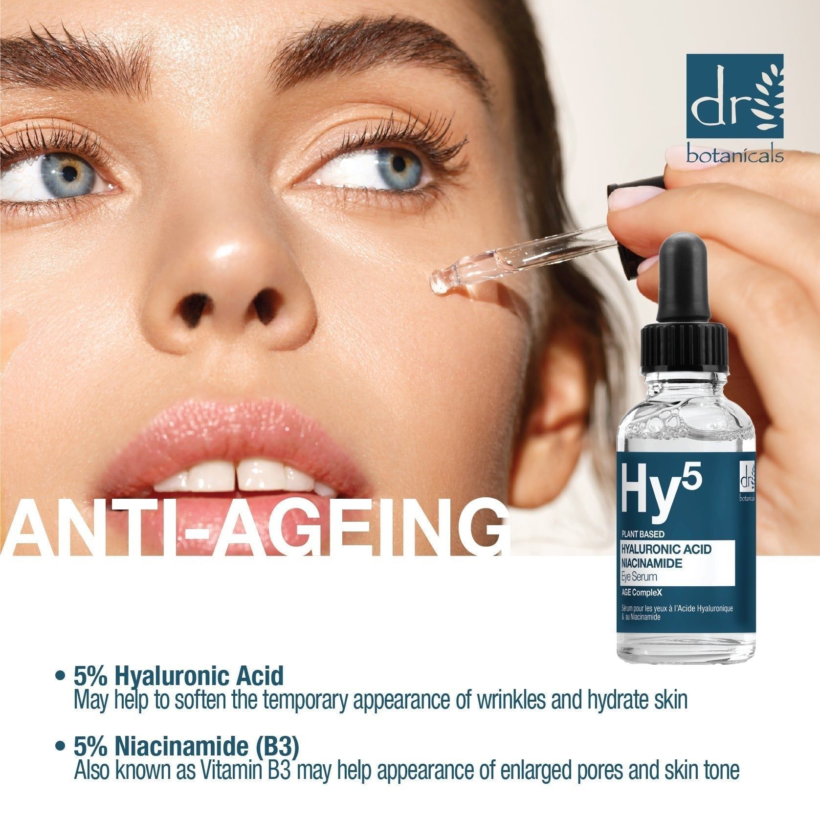 Dr. Botanicals Hyaluronic Acid 5% & Niacinamide 5% Eye Serum 15ml image 3