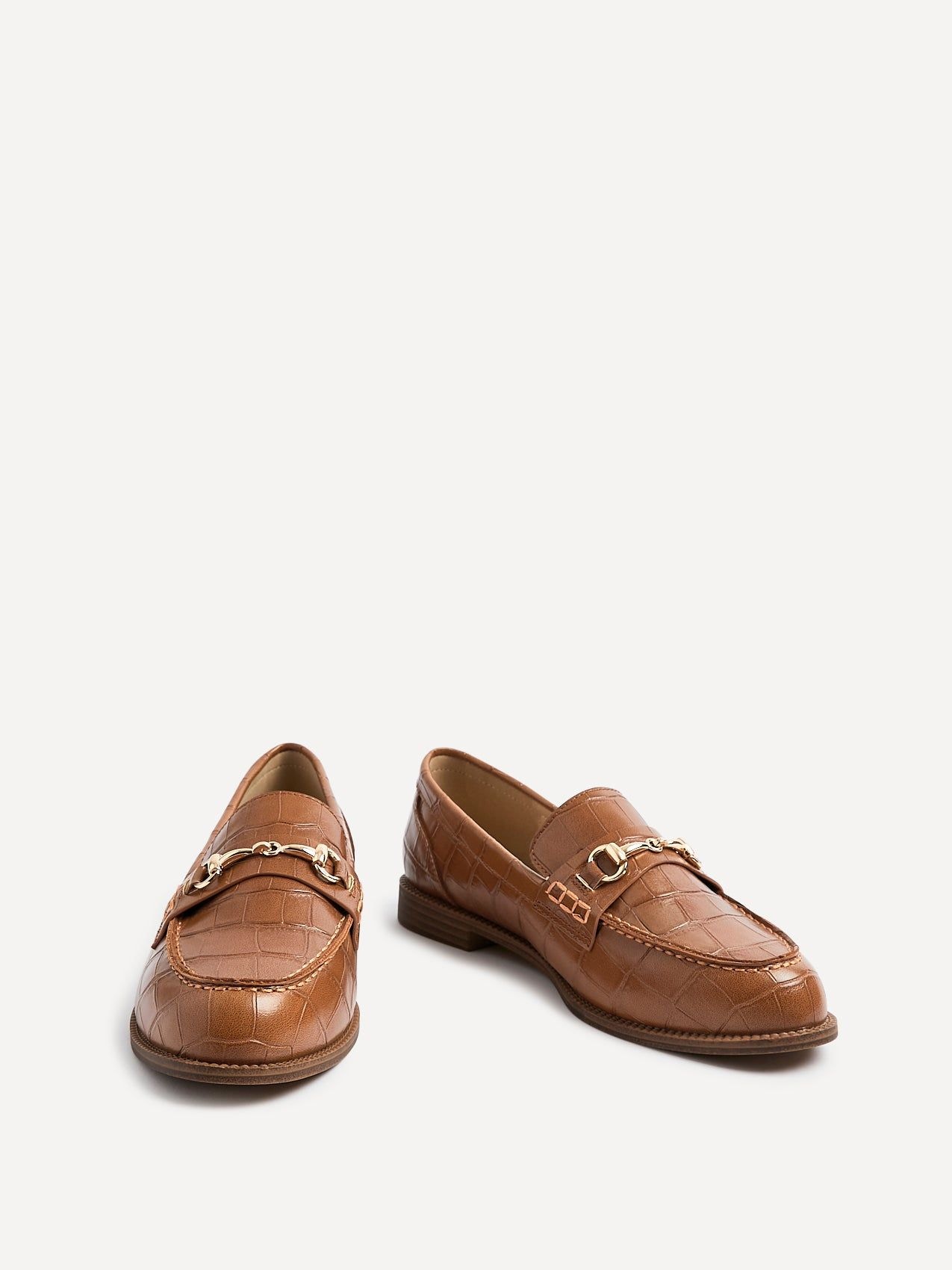 Linzi Maison Tan Faux Croc Patent Leather Loafer image 3