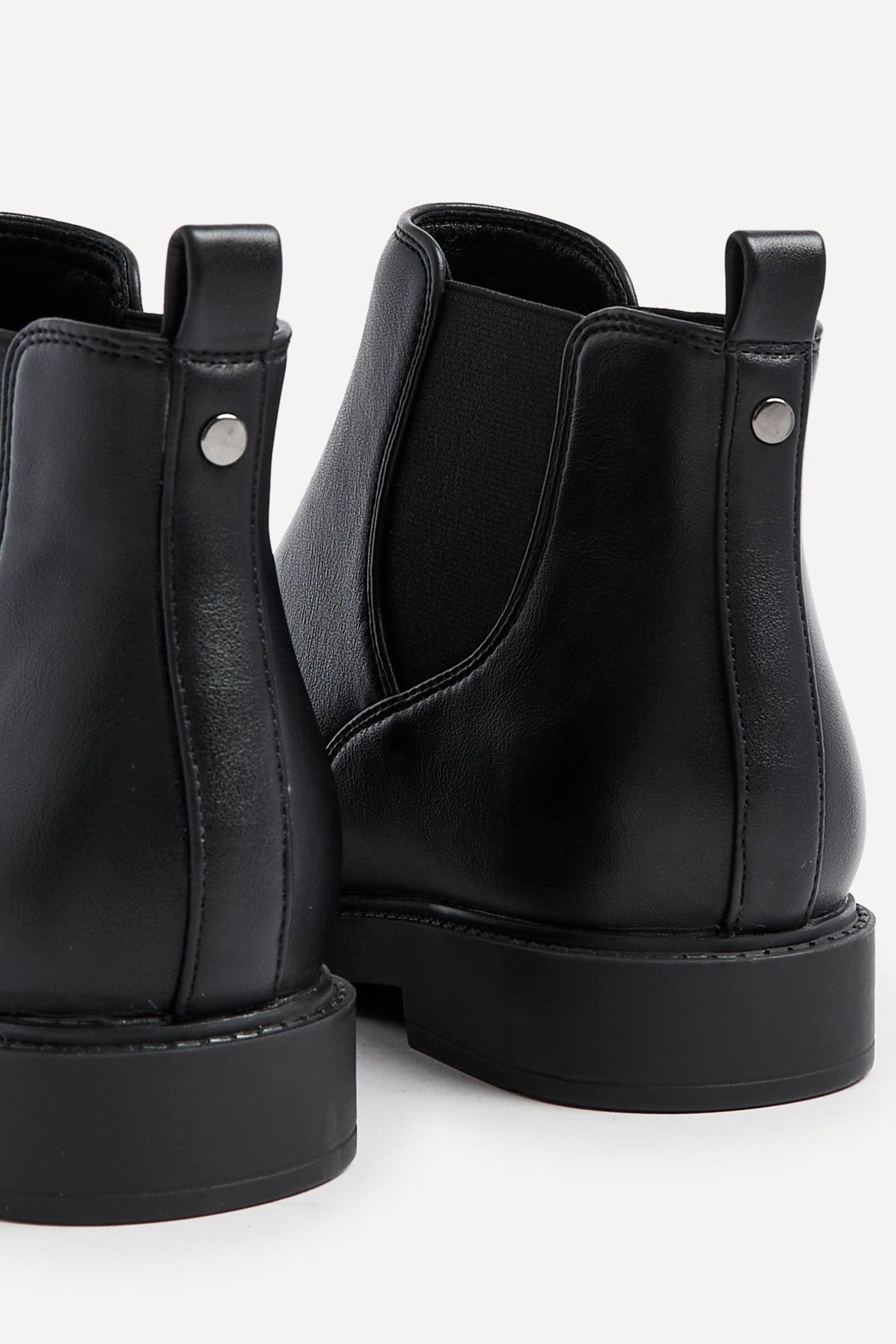 Linzi Fauna Wide Fit Black Faux Leather Classic Chelsea Boot image 5