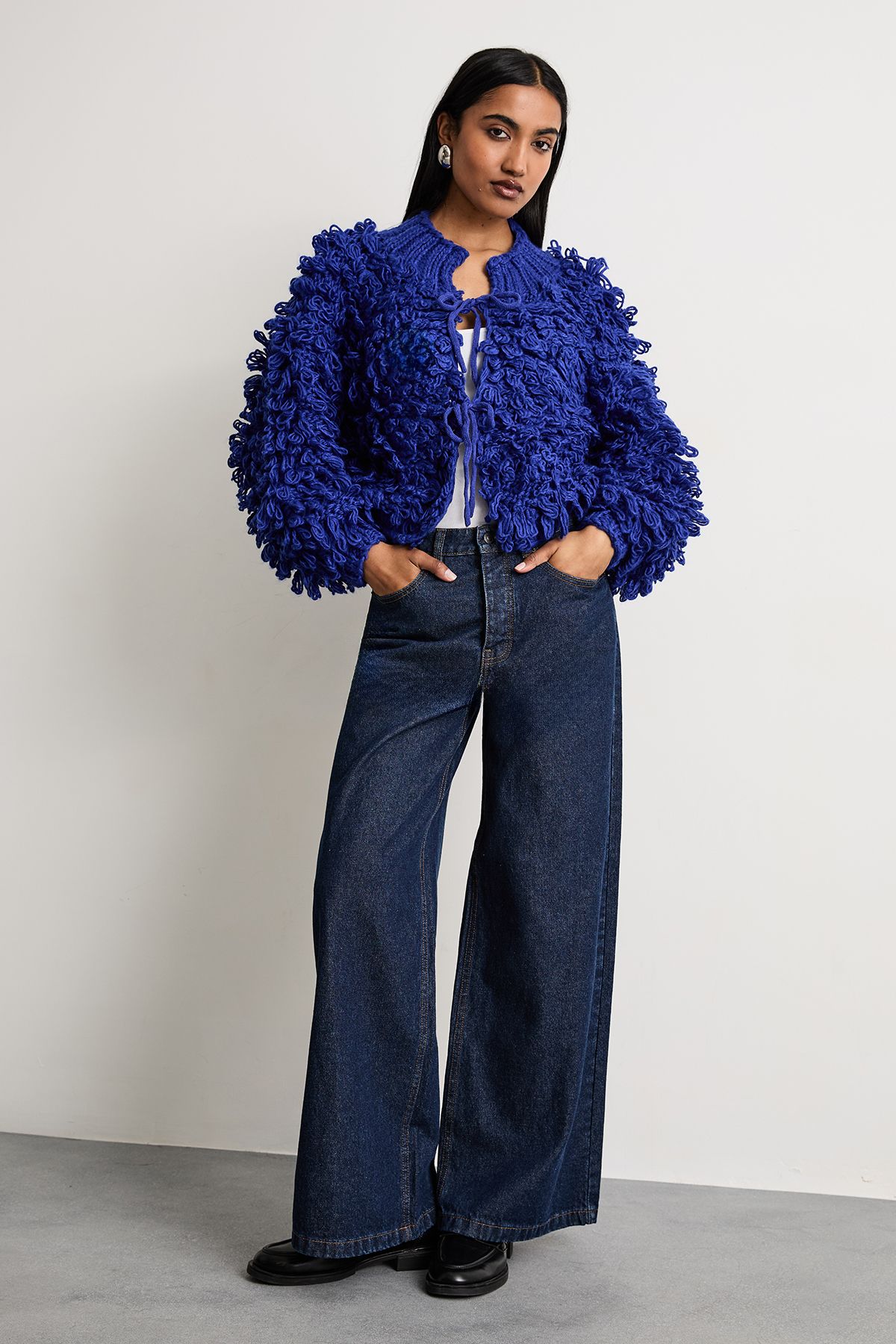Warehouse Fringe Loop Bomber Cobalt image 4
