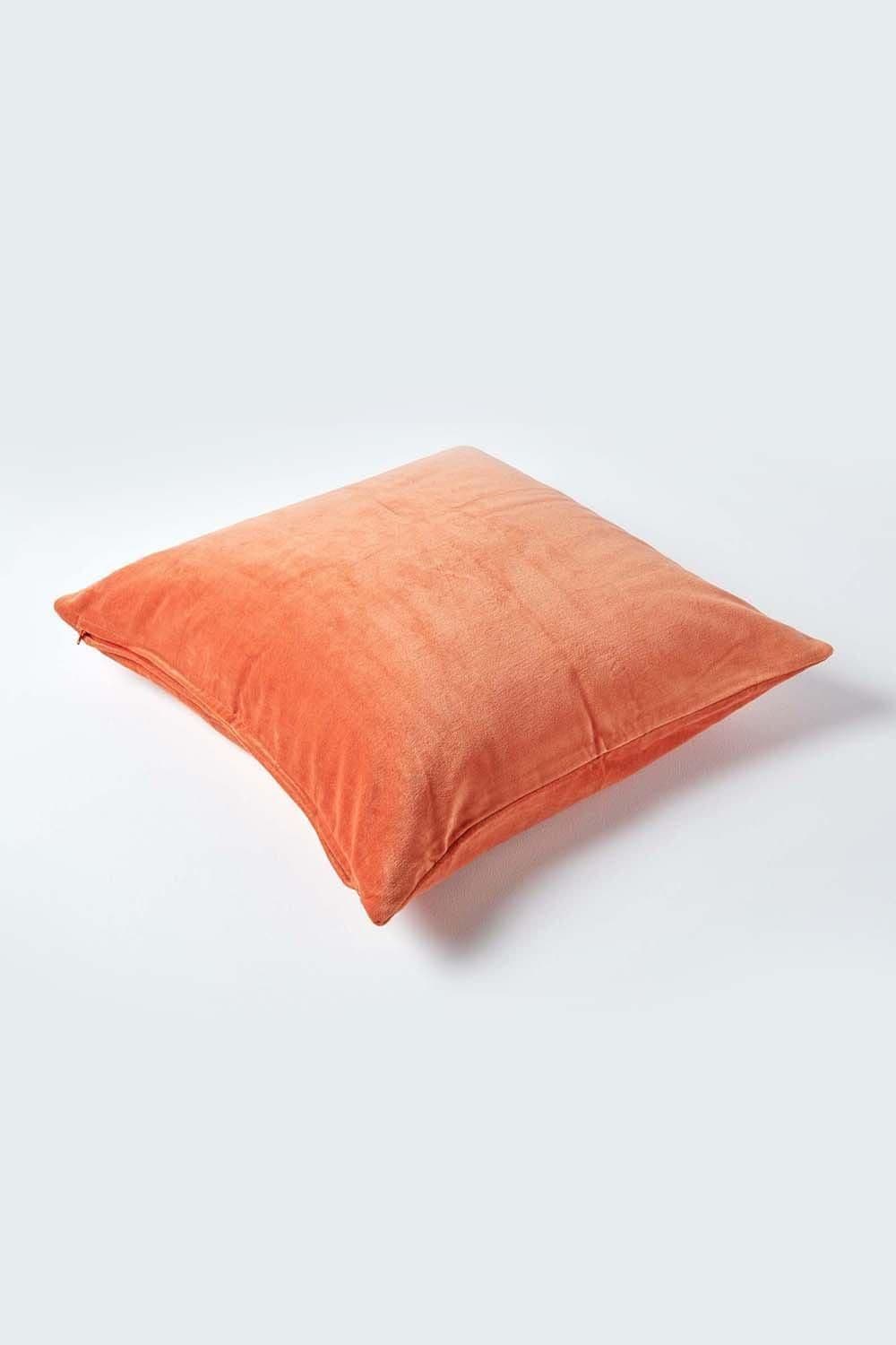 Homescapes Velvet Cushion Cover 100% Cotton, Soft & Machine Washable image 3