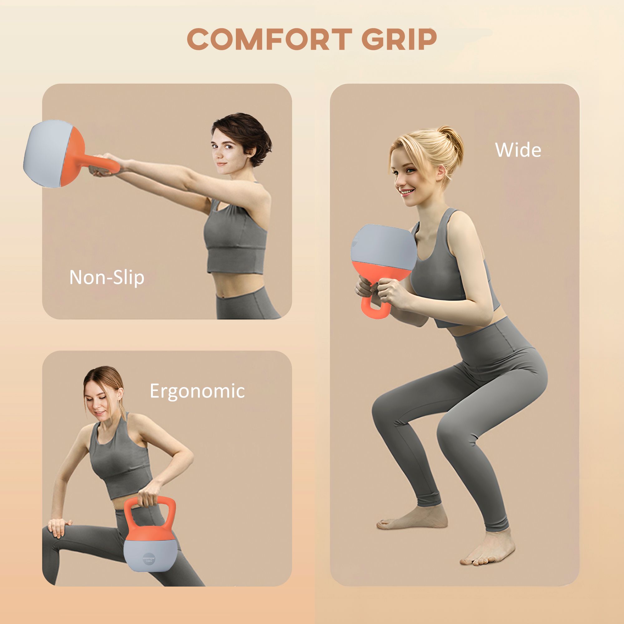 SPORTNOW 10KG Kettlebell w/ Soft Body and Non-Slip Handle image 5