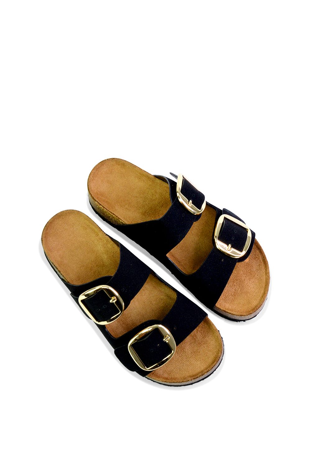 XY London 'Dolly' Slip On Slider Double Buckle Flat Sandals image 4