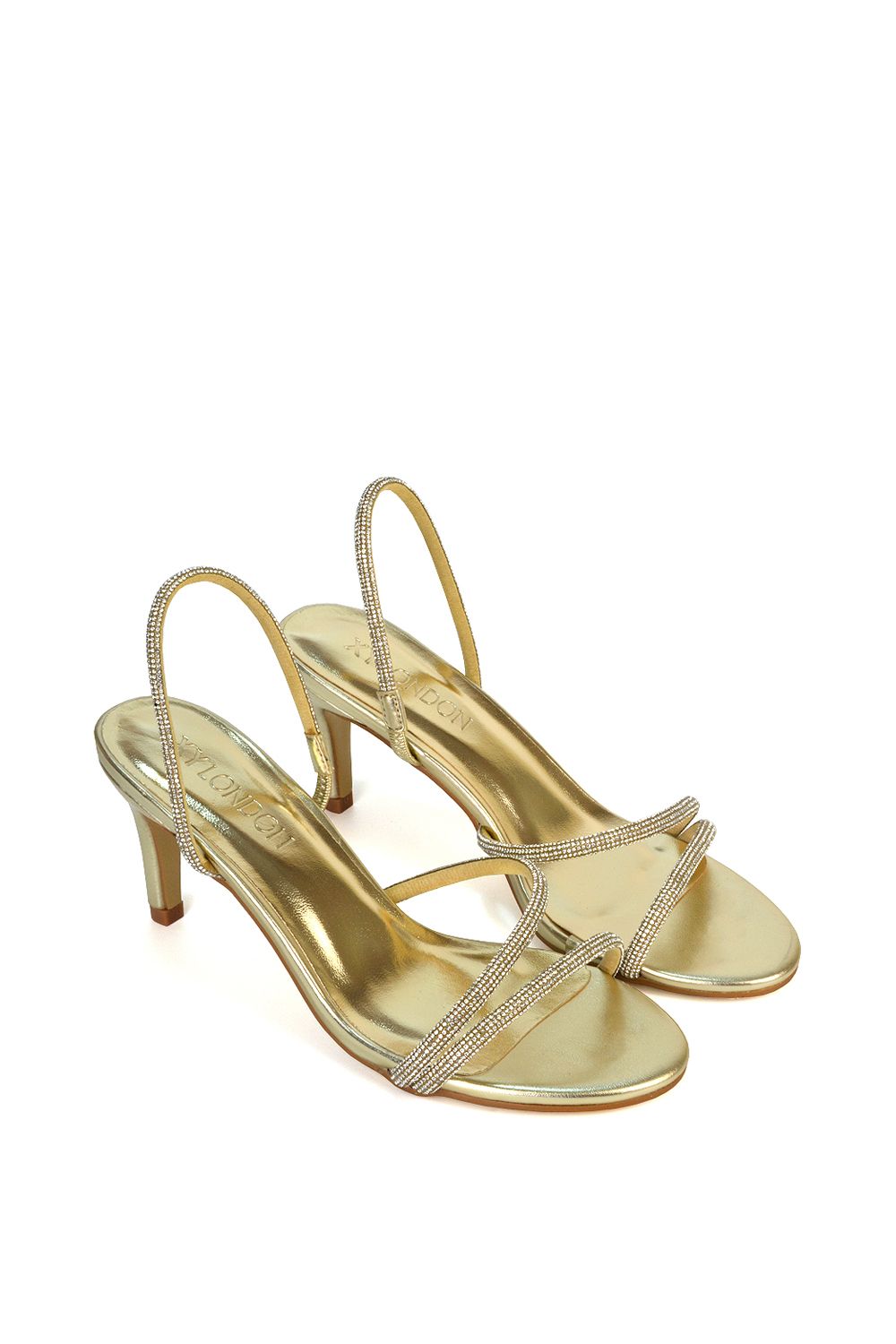 XY London 'Polly' Slingback Strappy Diamante Stiletto High Heel Sandals image 4