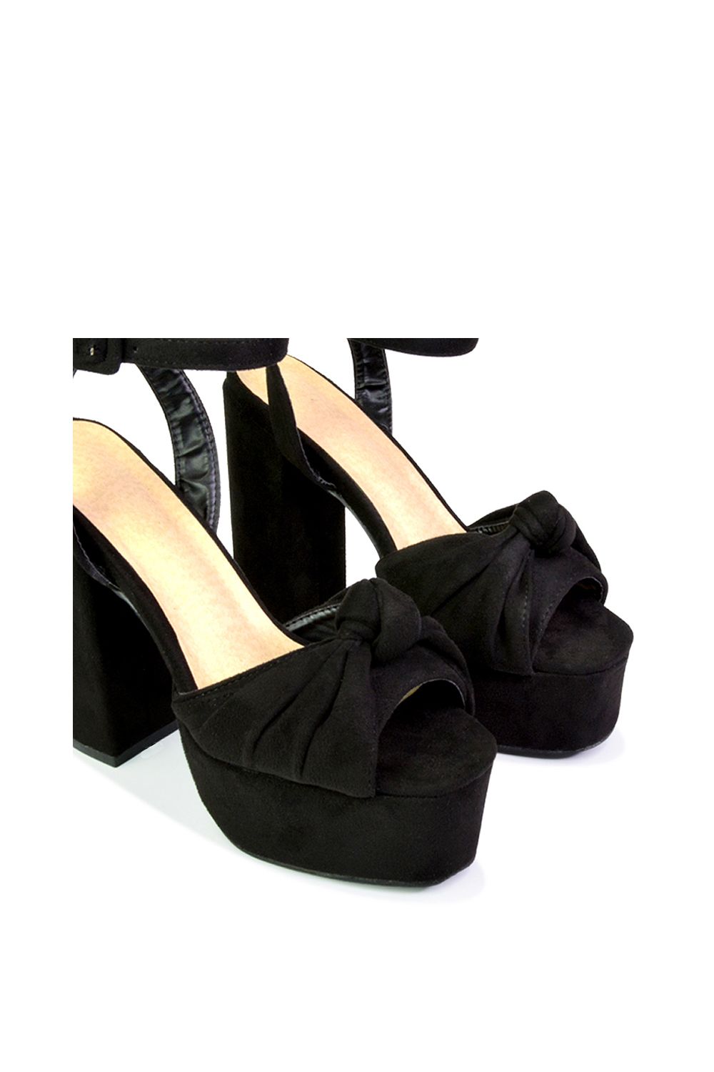 XY London 'Lillian' Peep Toe Strappy Chunky Block High Heel Platform Shoes image 5
