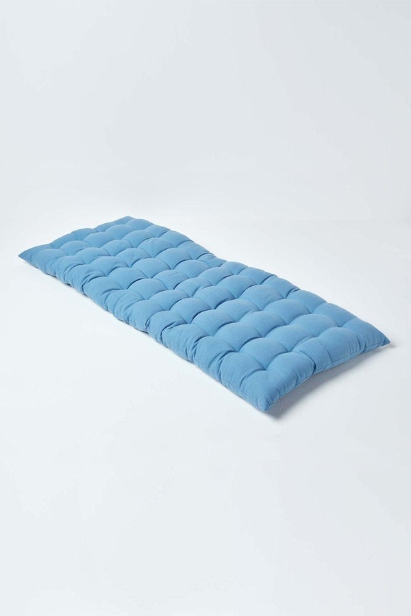 Homescapes Garden Bench Cushion Luxury 2 Seater Cotton Indoor Outdoor Pad, 108 x 42cm