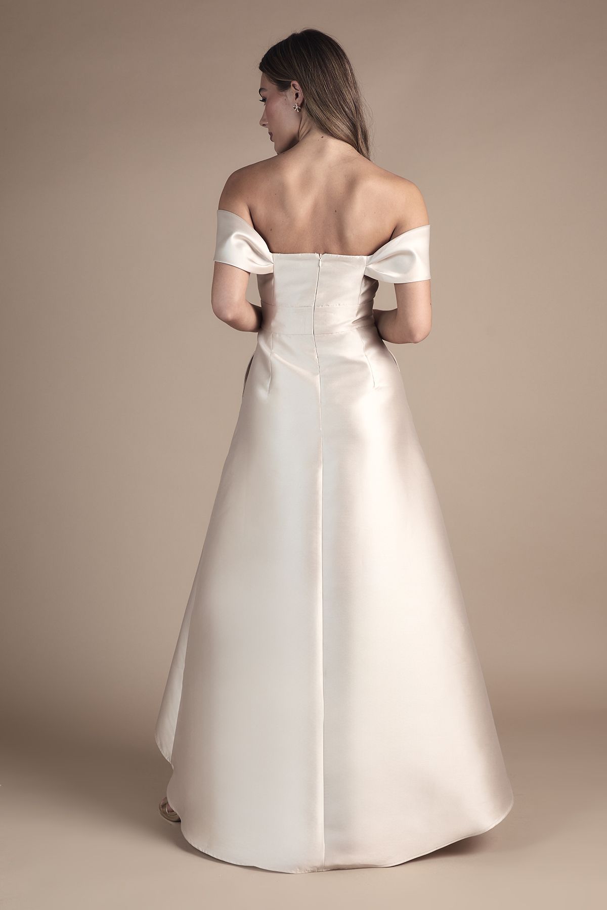 Coast Bardot Twill Waterfall Bridesmaid Dress Champagne image 3