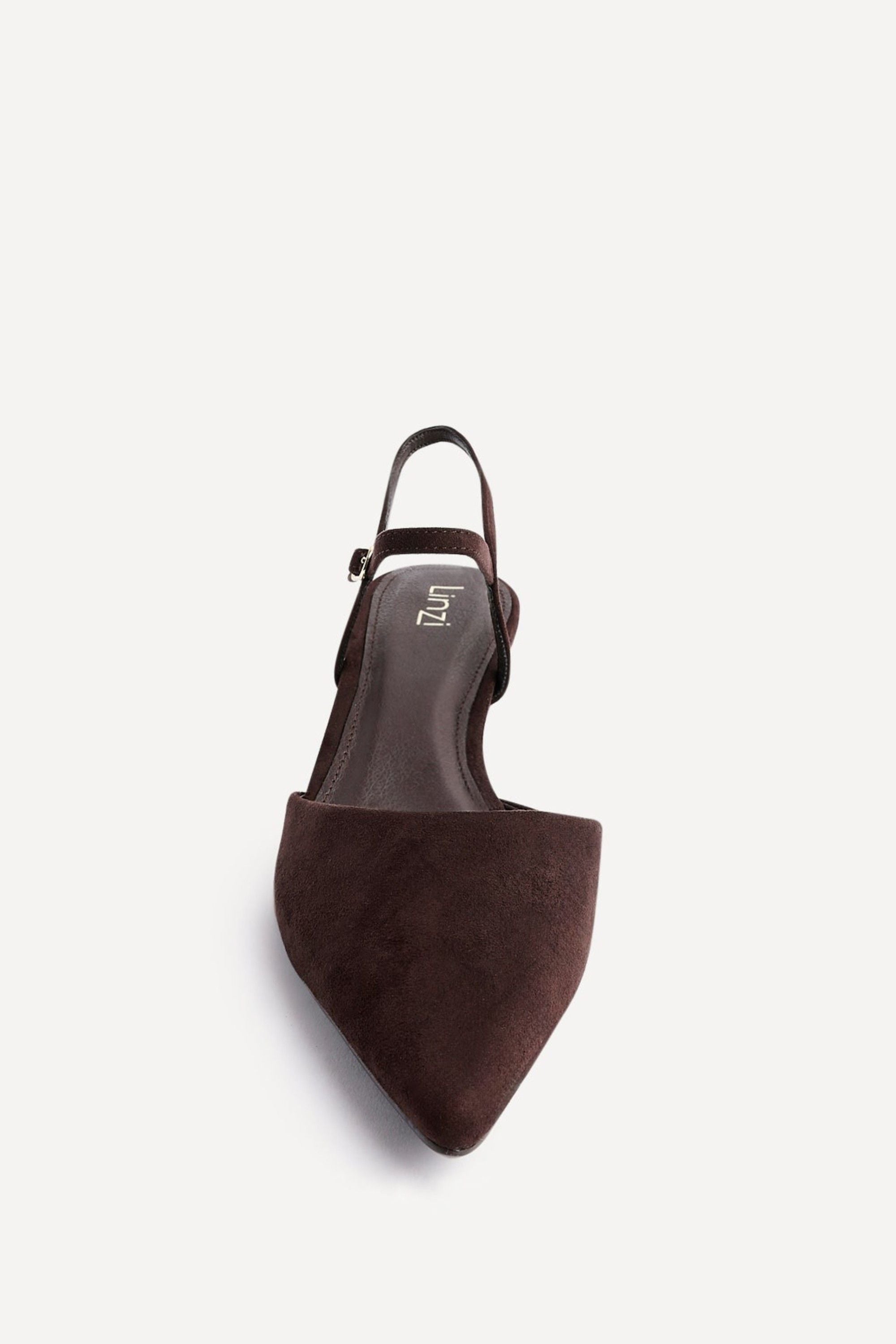 Linzi Vogue Brown Faux Suede Kitten Court Heel image 4