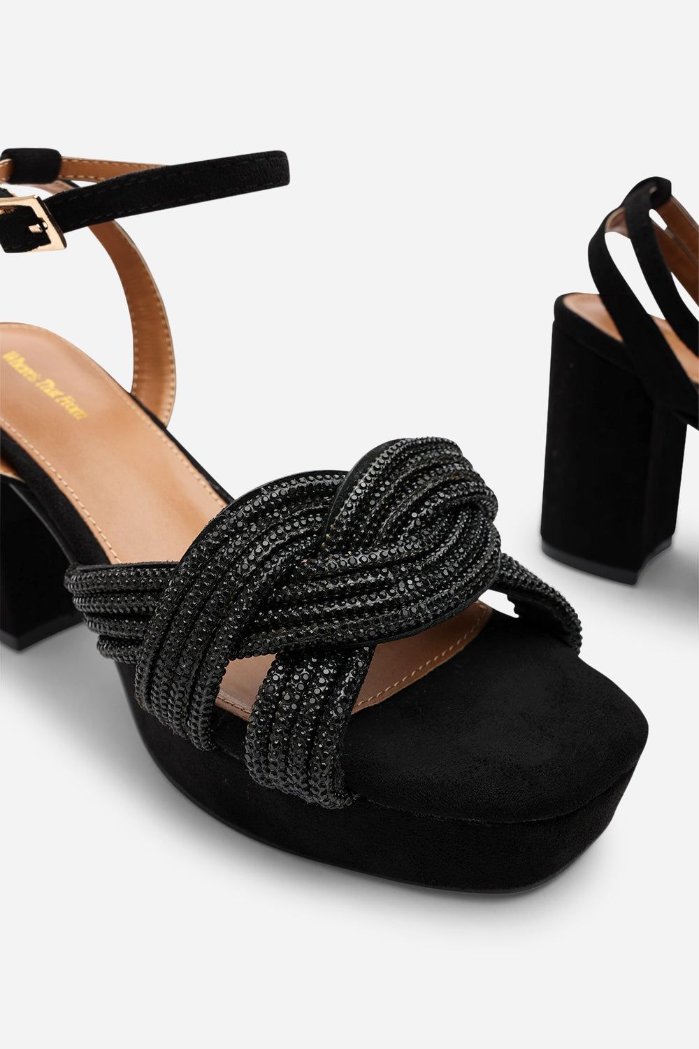 Where's That From 'Melissa' Suede Platform Heels with Twisted Straps image 4