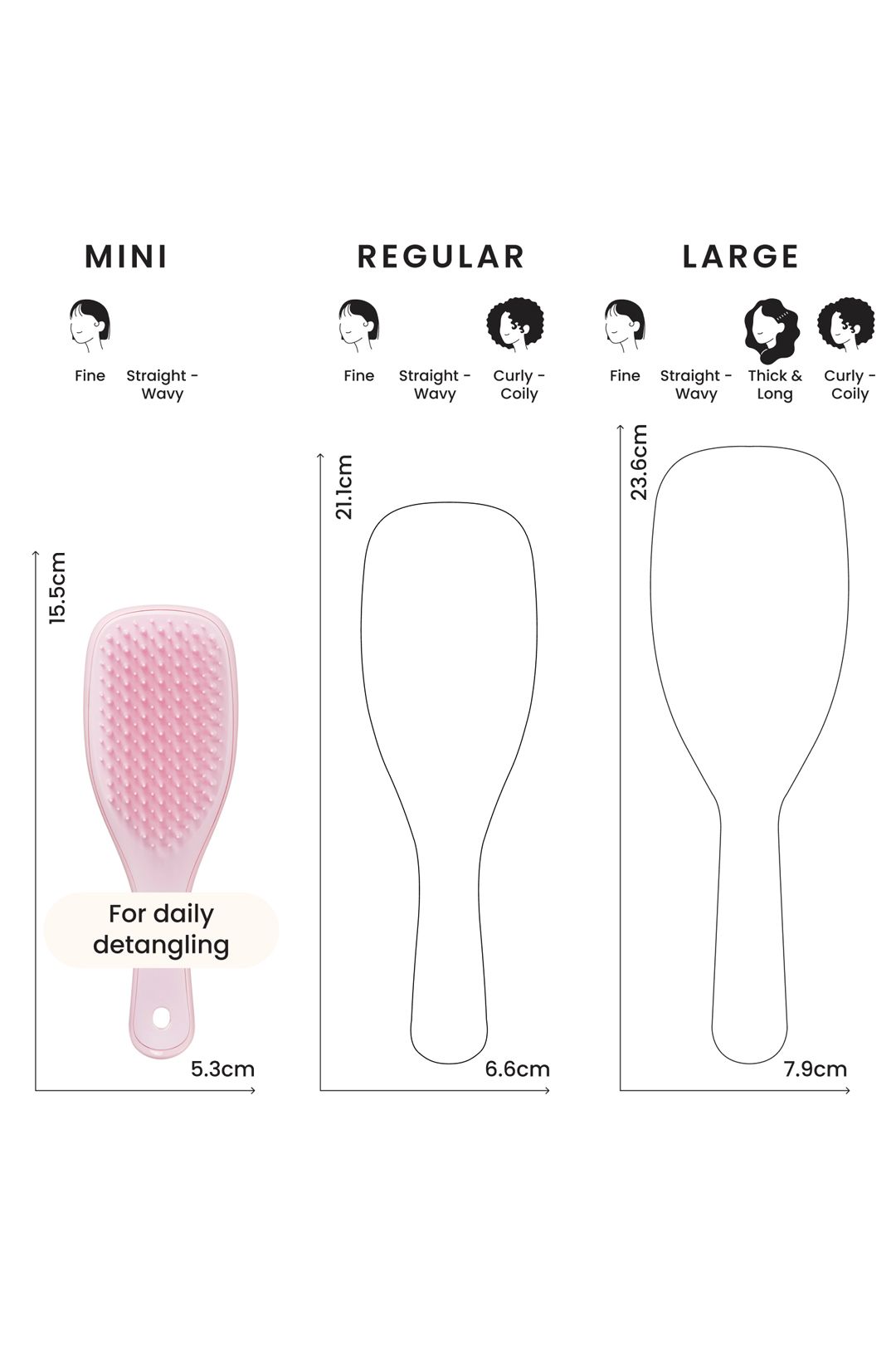 Tangle Teezer The Ultimate Detangler Mini (straight to curly) Millennial Pink image 8