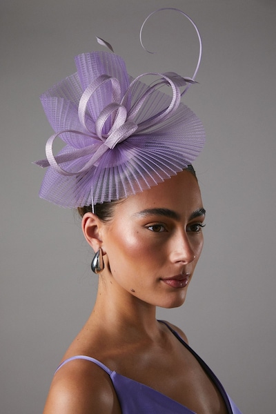 Coast Pleated Mesh And Loop Fascinator Lilac