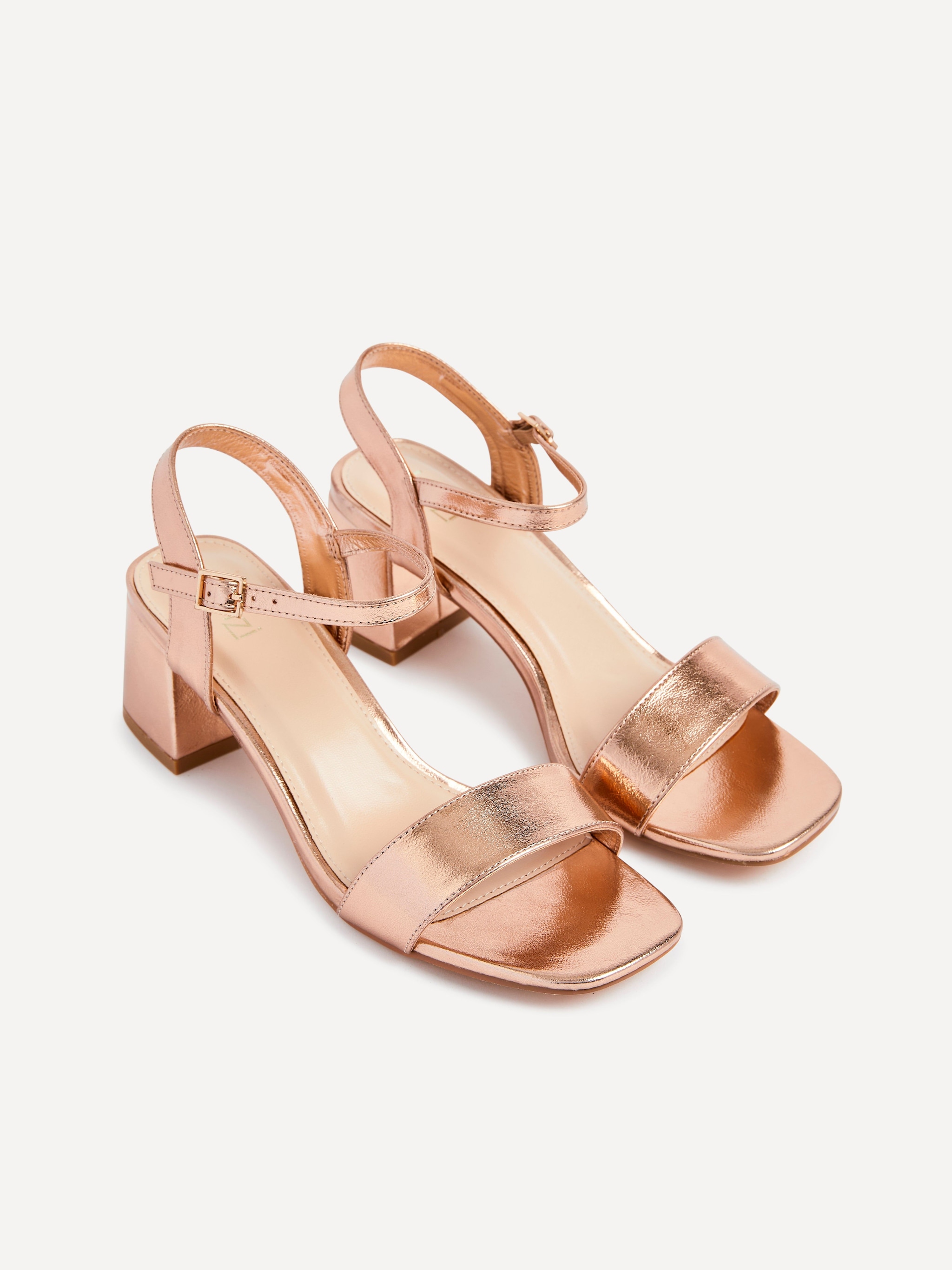Linzi Darcie Rose Gold Faux Leather Low Chunky Block Heeled Sandal image 5