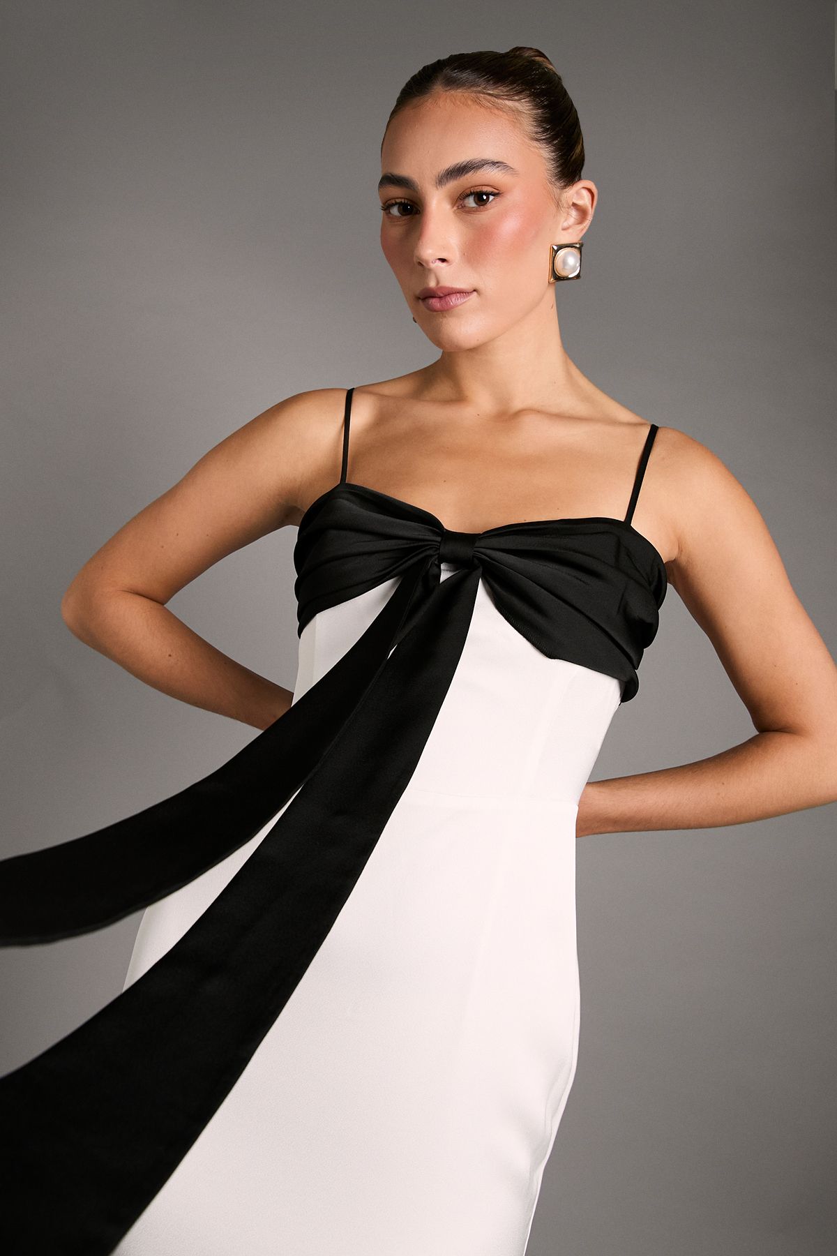 Coast Monochrome Bow Detail Maxi Dress White image 4