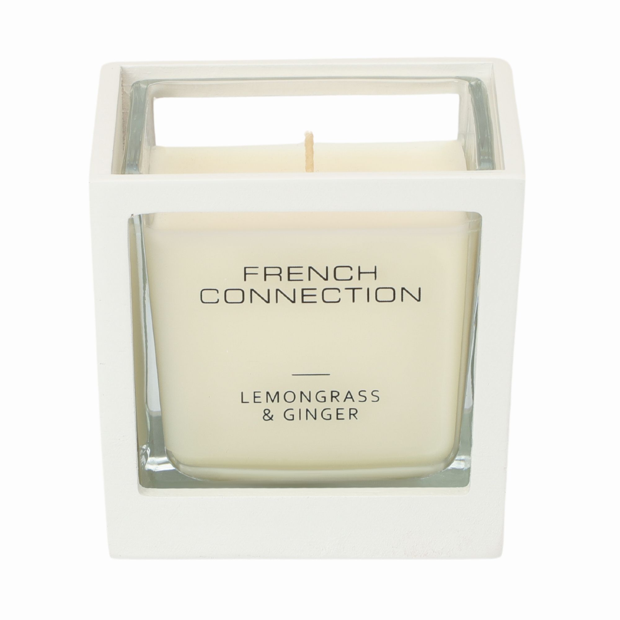 French Connection White Wooden Surround Lemongrass & Ginger Long-Lasting Luxury Gift image 2