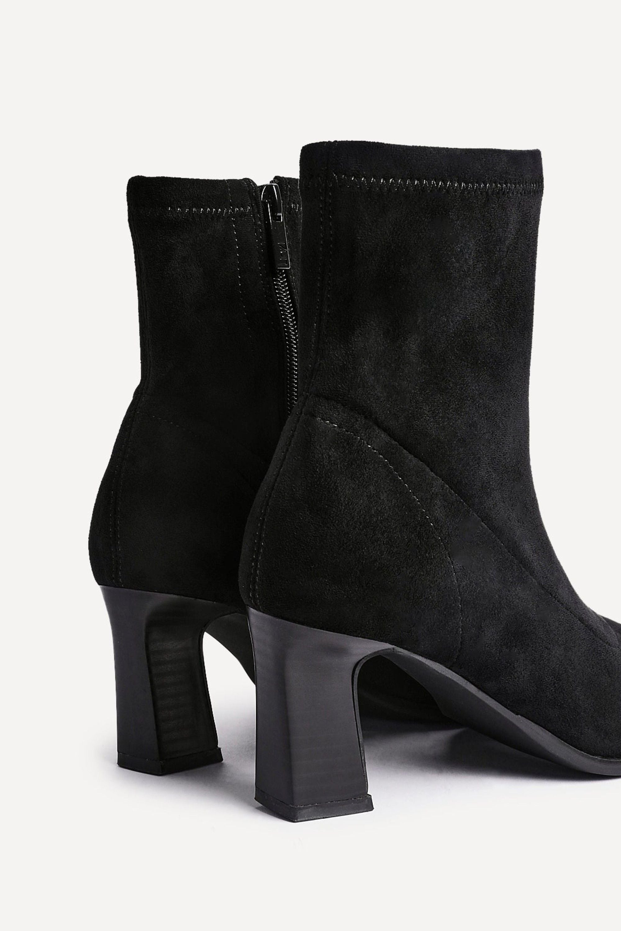 Linzi Blaze Black Faux Suede Sock Ankle Boot image 4