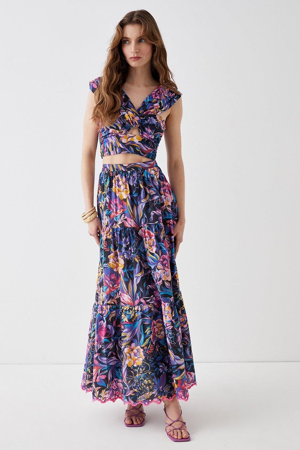 Coast Alexandra Farmer Twist Front Crop Top Black image 3