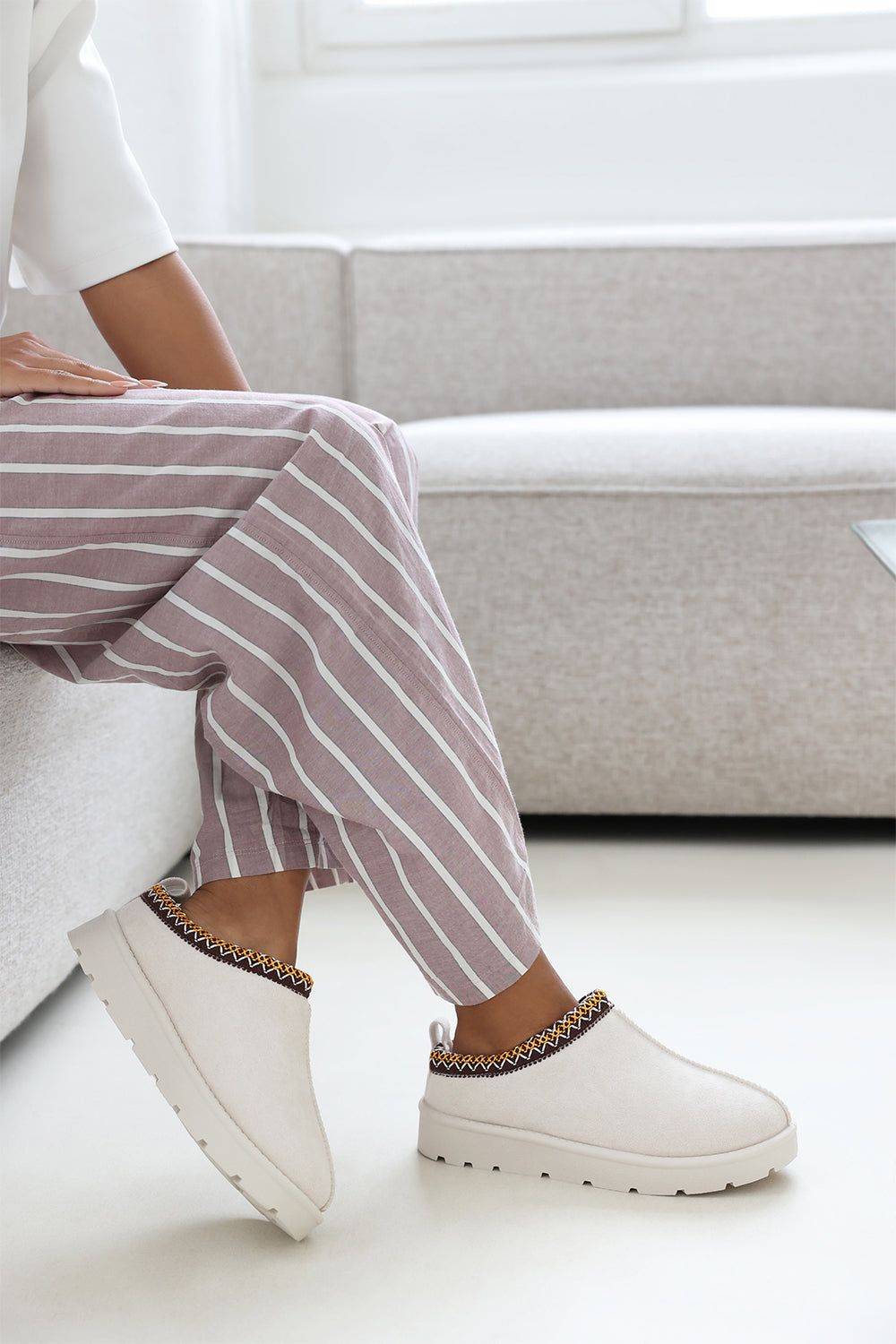 Where's That From 'Reina' Cosy Faux-Suede Fur Lining Slipper image 1