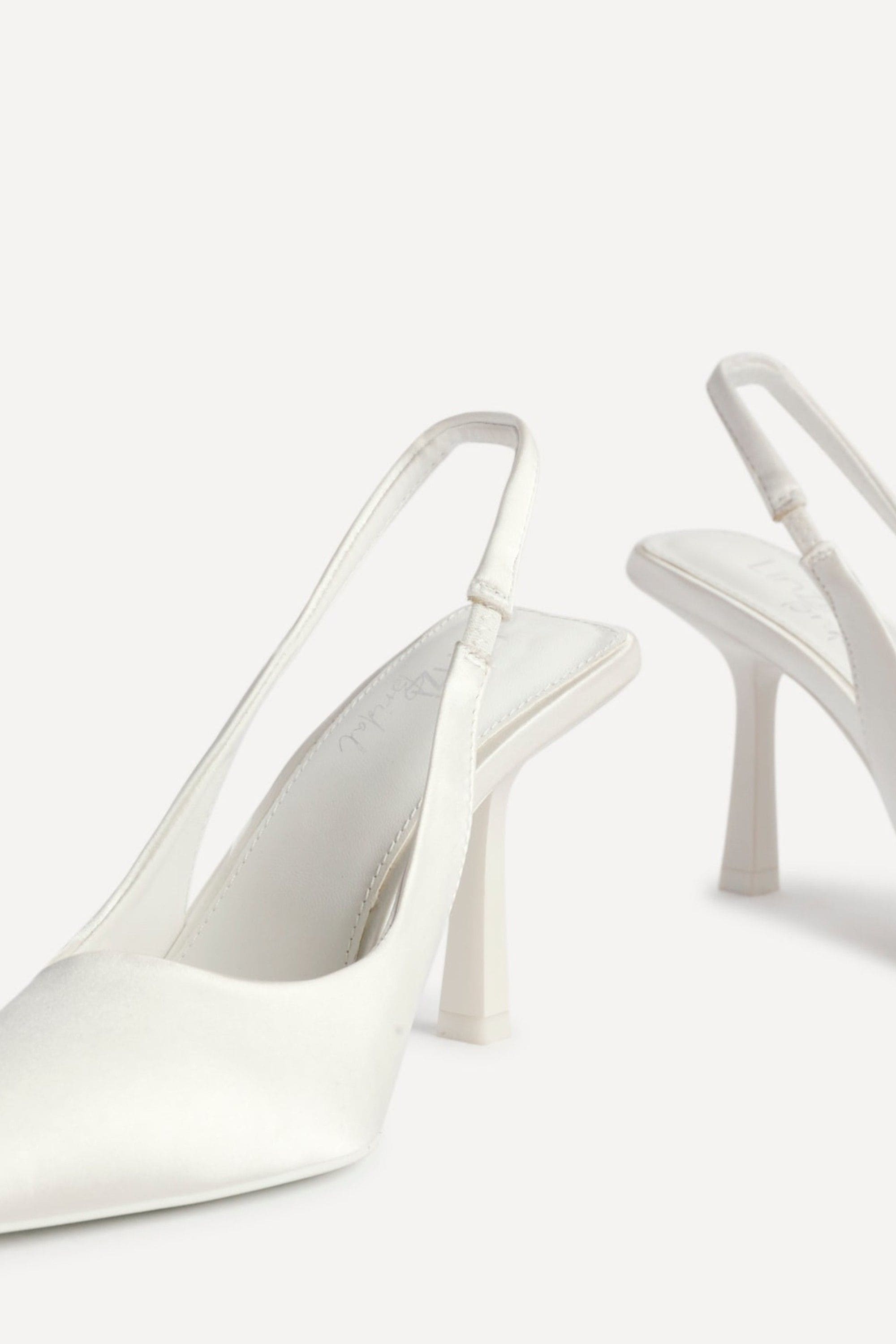 Linzi Matched Ivory Satin Bridal Sling Back Court Heel image 4