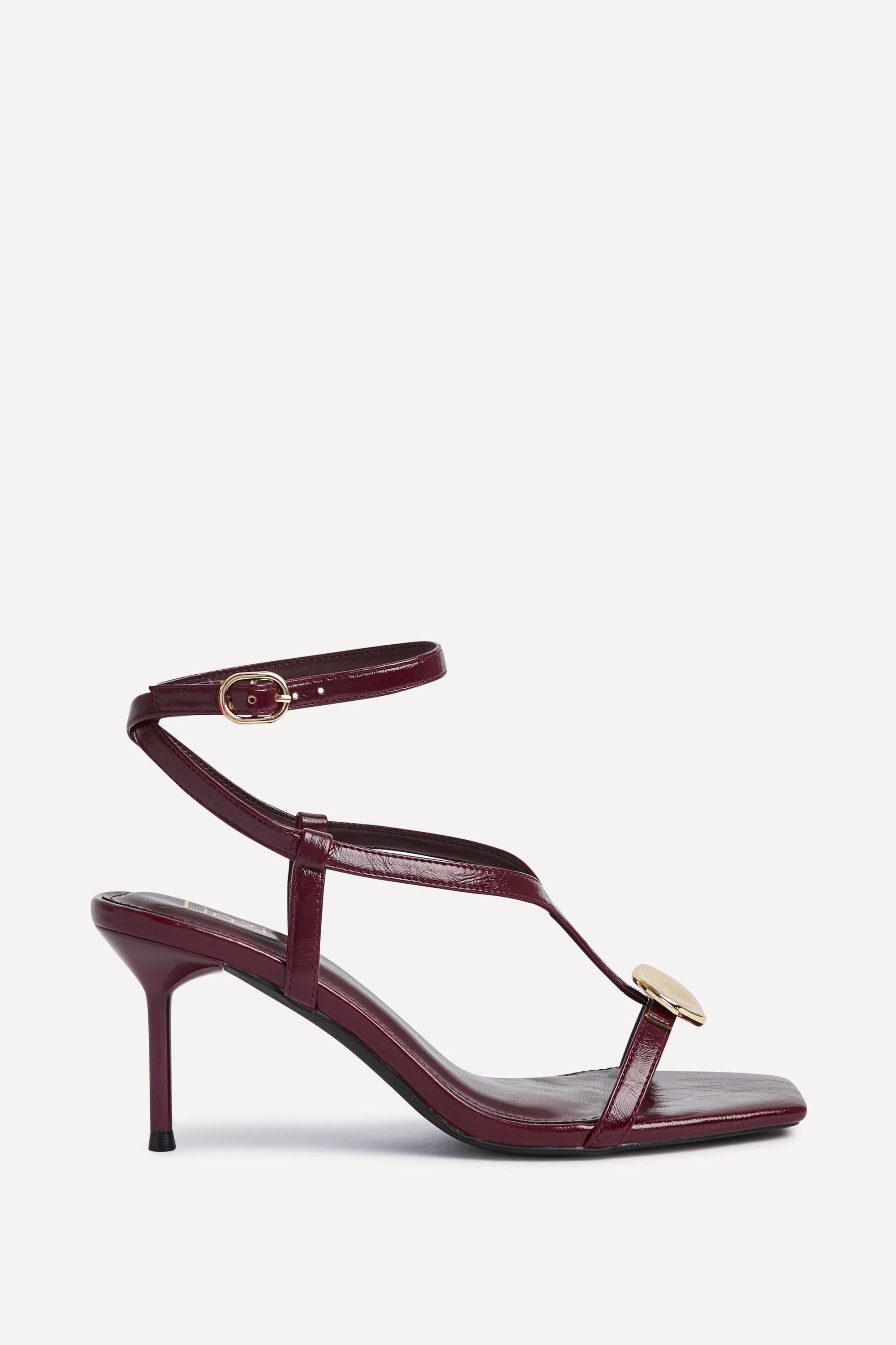 Linzi Foolish Burgundy T-Bar Heels image 1