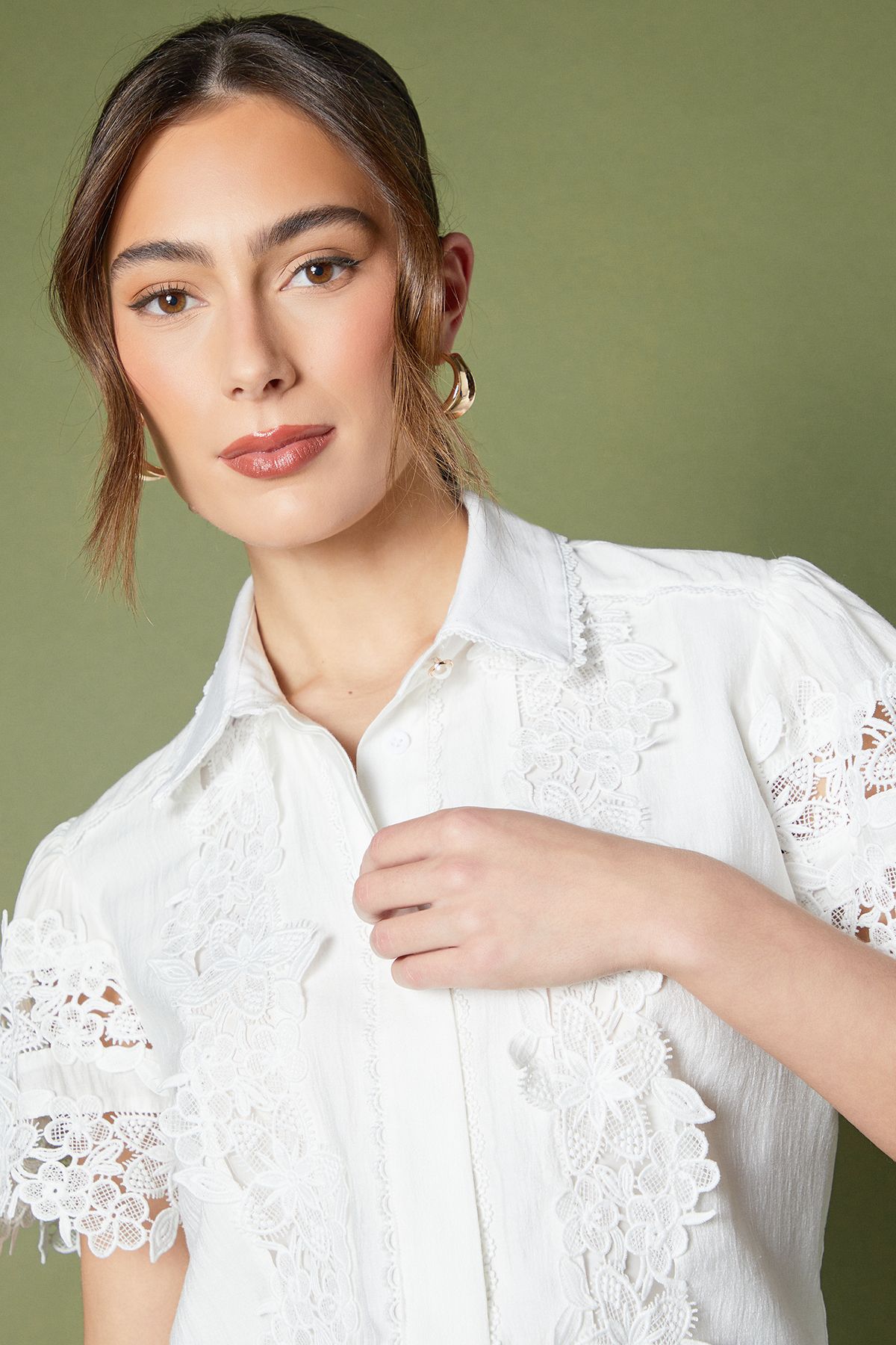 Coast Short Sleeve Lace Blouse Ivory image 3