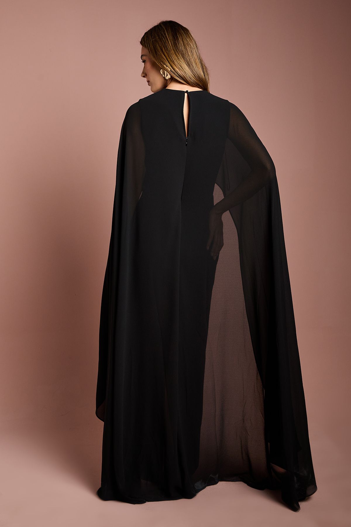 Coast Cape Sleeve Maxi Dress Black image 4