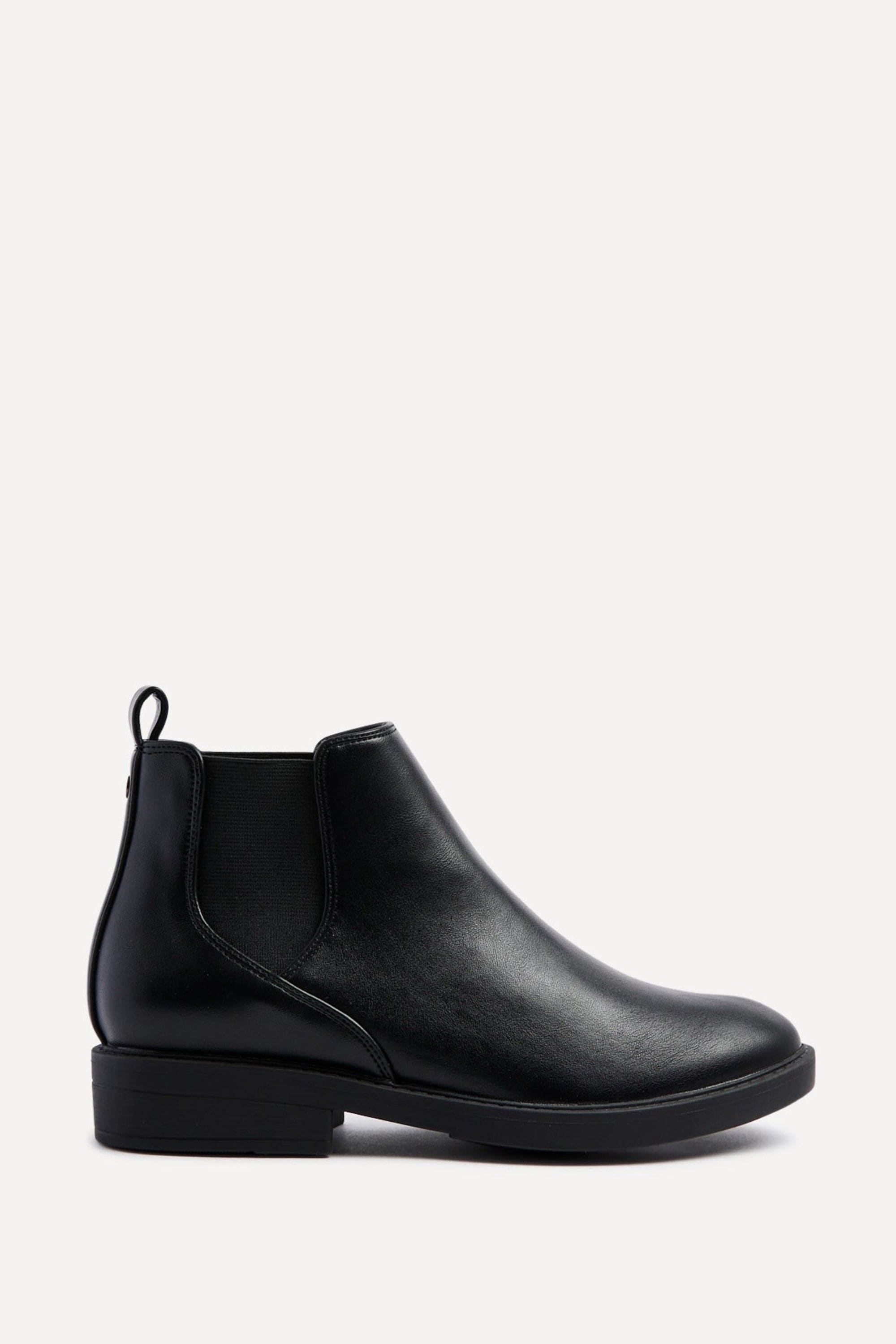 Linzi Karina Black Faux Leather Classic Chelsea Boot