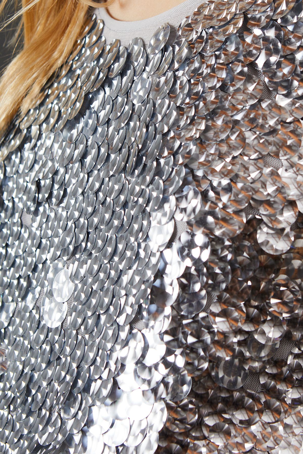 Warehouse Premium Holographic Sequin Vest Mini Dress Silver image 5
