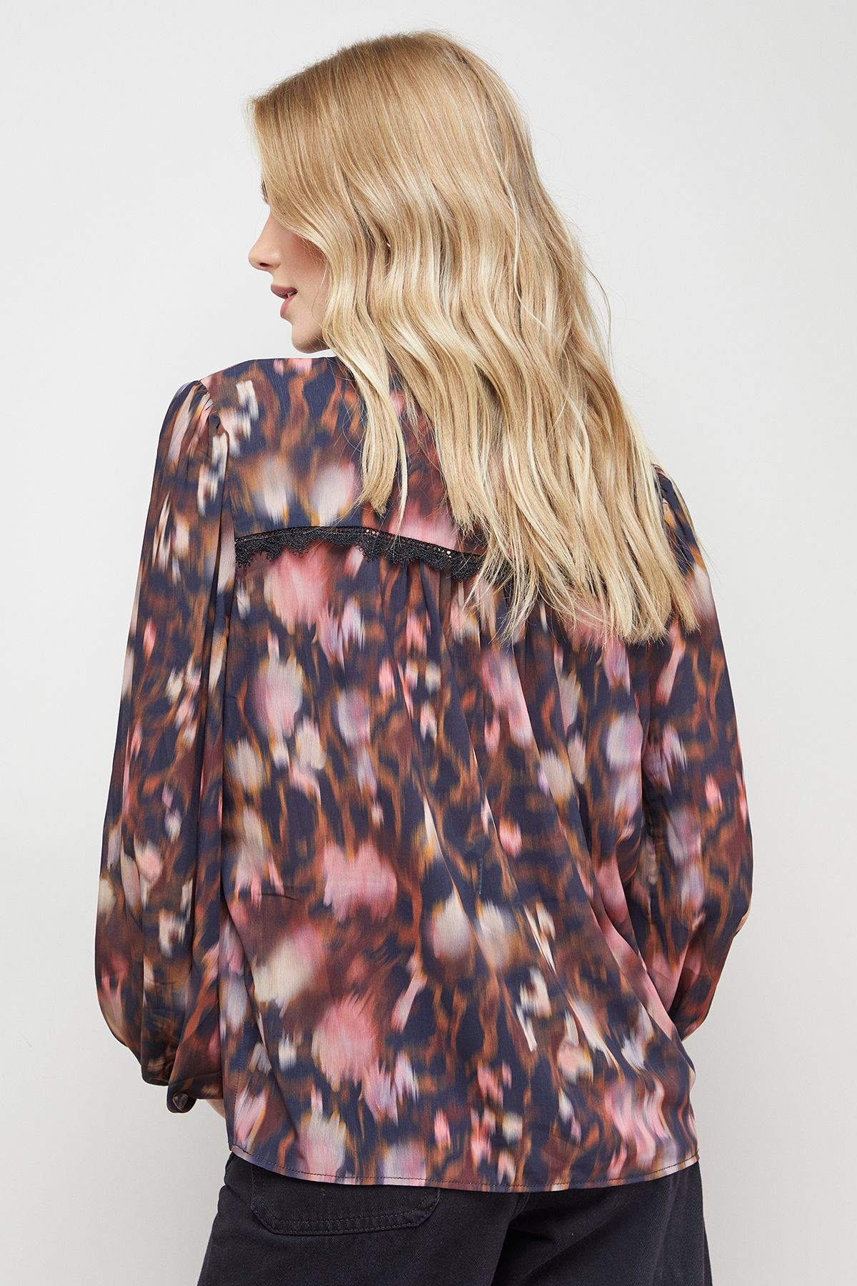 Oasis Lace Trim Blouse Multi image 3