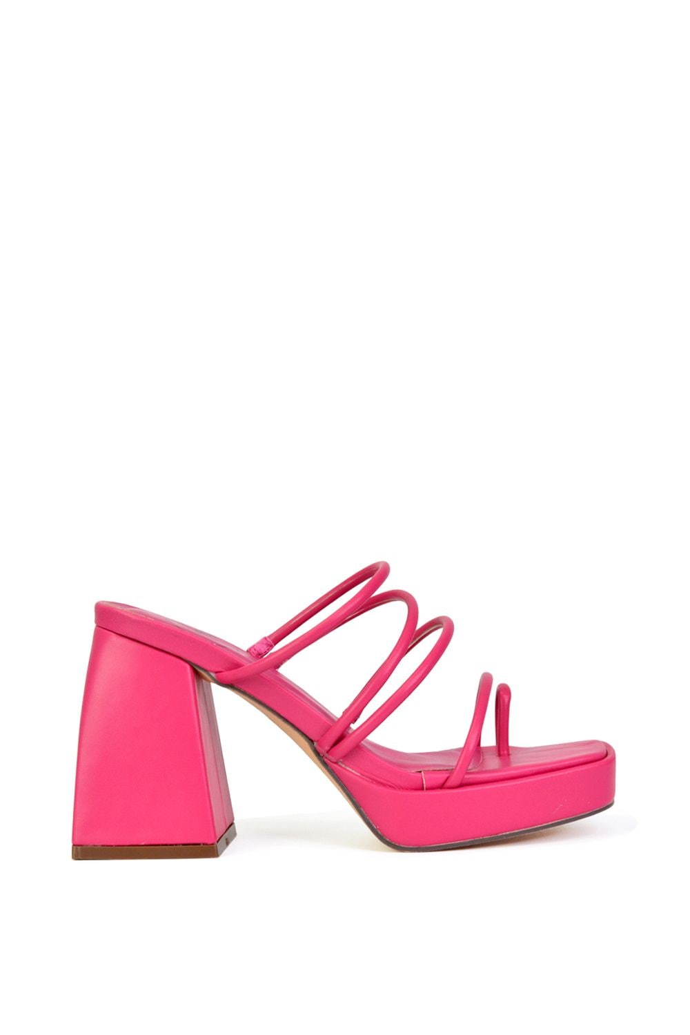 XY London 'Colt' Strappy Square Toe High Block Heel Platform Mule Sandals image 1