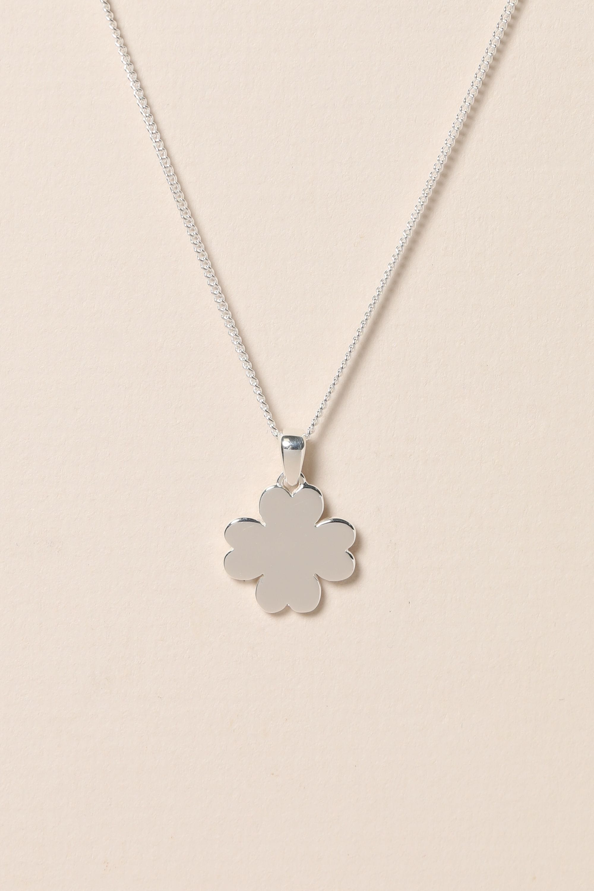 Simply Silver Sterling Silver 925 Personalised Clover Pendant image 2